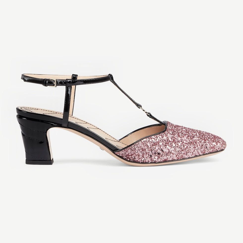 Gucci Double G Glitter Slingback Pumps size 39