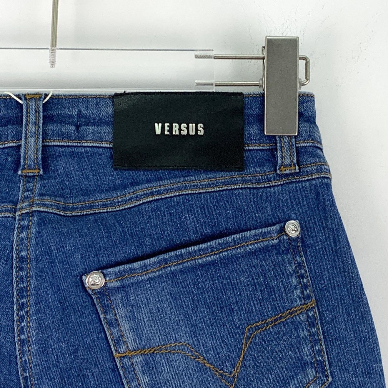 Versace Versace Dark Blue Cotton Casual Denim Pants K26WX Size 25" / US 0 / IT 36 - 5 Thumbnail