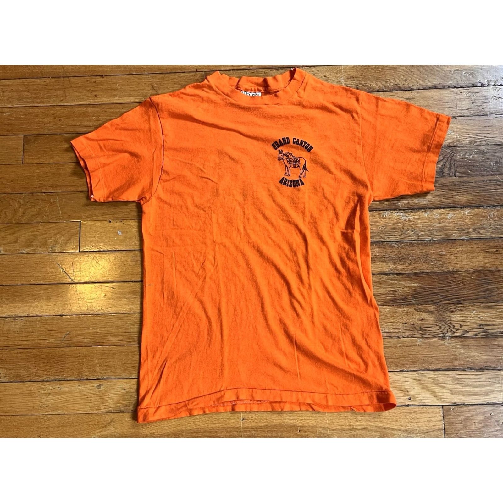 Hanes VINTAGE Go Hike The Grand Canyon Arizona Shirt Men’s M Orange Hanes T-Shirt Short Sleeve Crew Neck 80s Mens Size US M / EU 48-50 / 2 - 2 Thumbnail