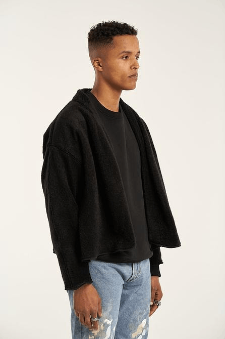 image of Glory Days Mohair Cardigan Ss22 - Black (L), Men's (Size Large)