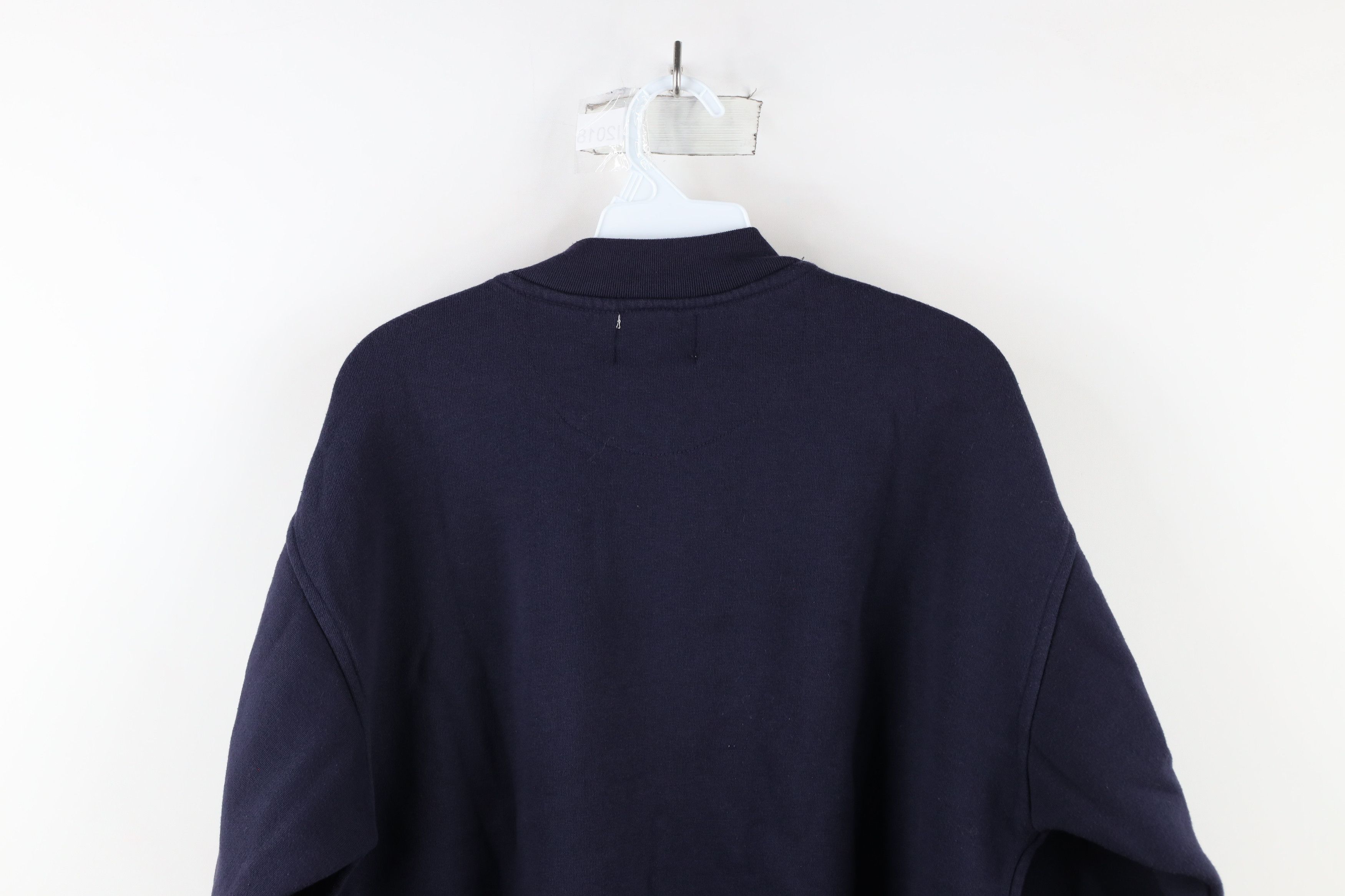 Vintage Vintage 90s Streetwear Blank Pullover Henley Sweatshirt Blue Size US M / EU 48-50 / 2 - 8 Thumbnail