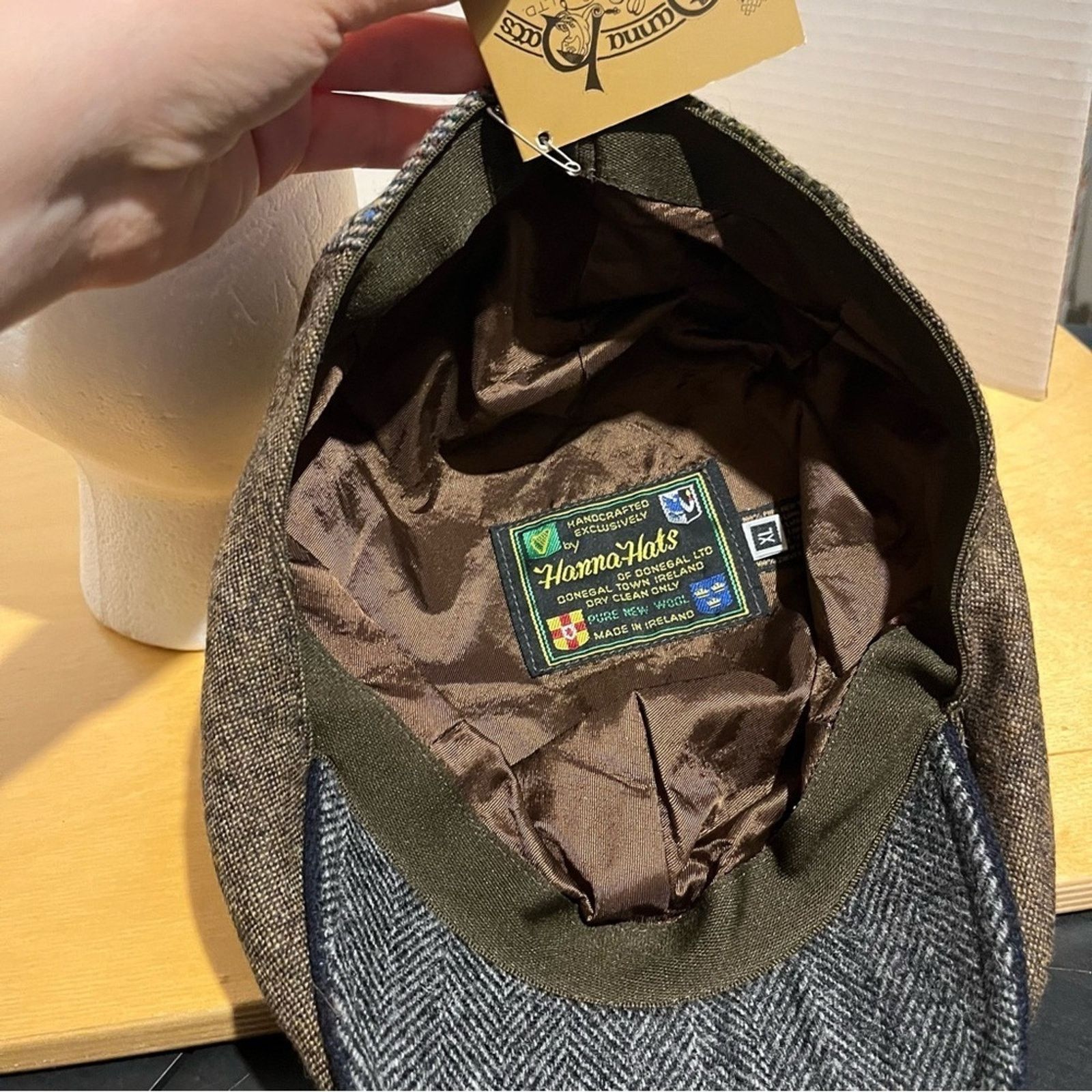 Other Hanna Hats NWT Donegal Ireland Wool Patchwork Newsboy Sz XL Size ONE SIZE - 6 Thumbnail