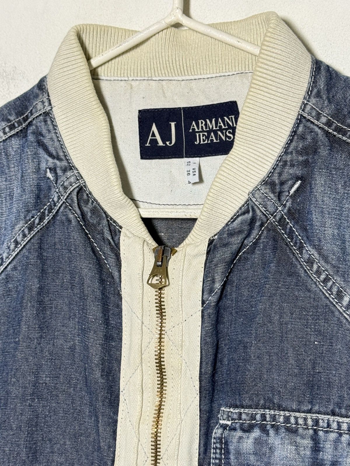 Giorgio Armani armani denim cotton/linen bomber jacket Size US L / EU 52-54 / 3 - 5 Thumbnail