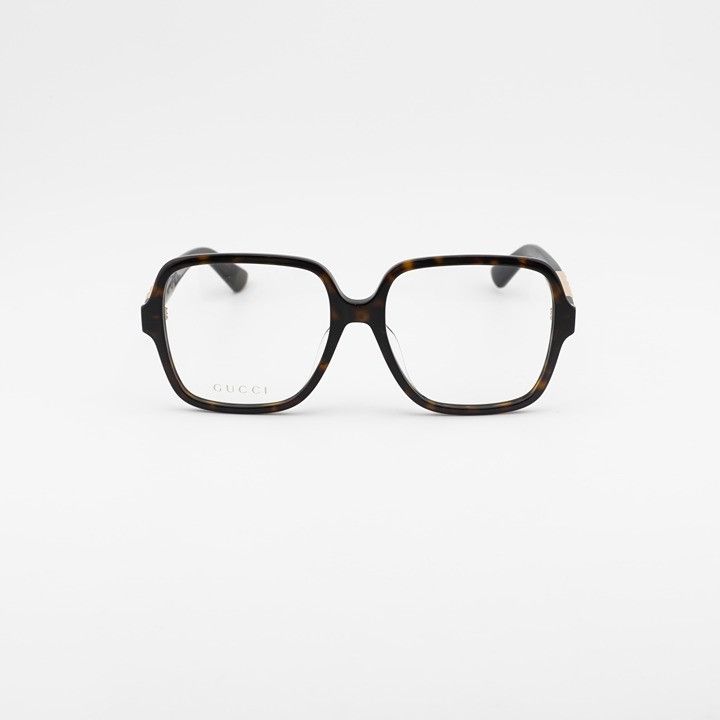 Gucci Gucci GG1193OA 002 Eyeglasses Havana 57mm Square Frame Size ONE SIZE - 3 Thumbnail
