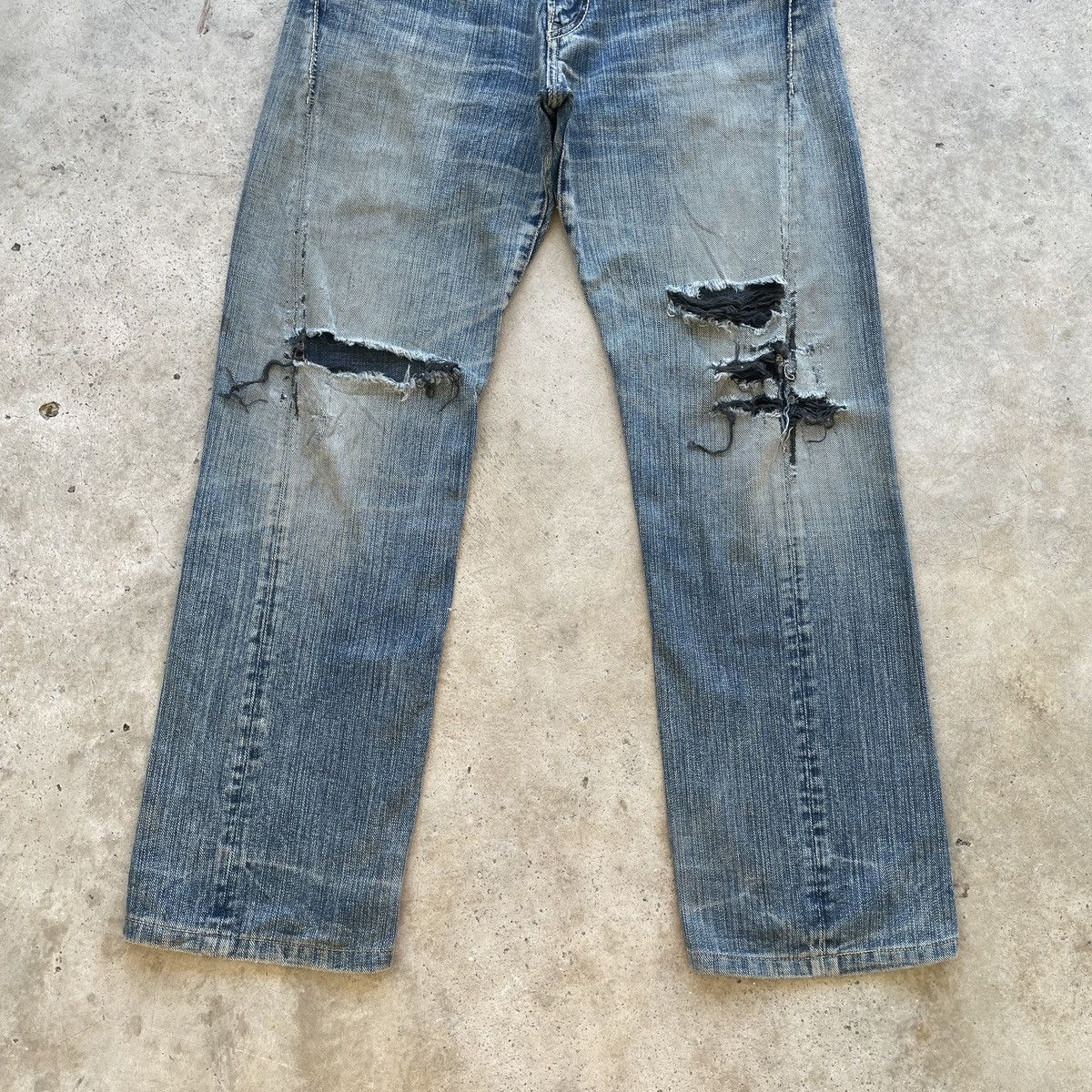 Japanese Brand Vintage JohnBull Kojima Japan Ripped Jeans Faded Pants W32 Size US 32 / EU 48 - 5 Thumbnail