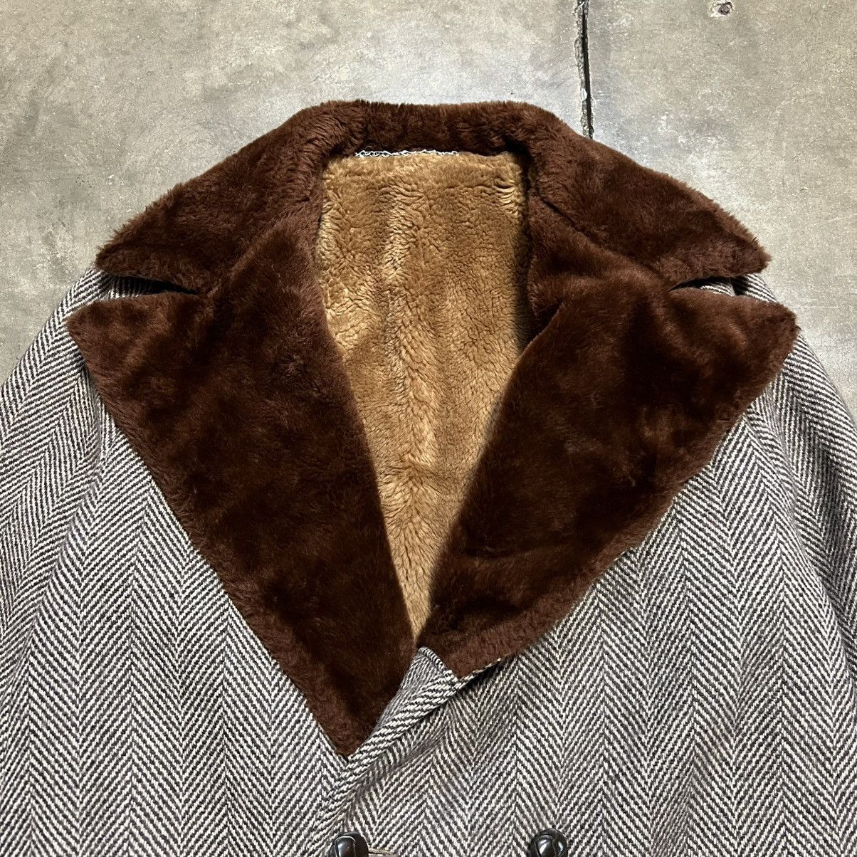 Vintage Vintage 70s Climatic Herringbone Wool Trench Overcoat Fur Size US M / EU 48-50 / 2 - 6 Thumbnail