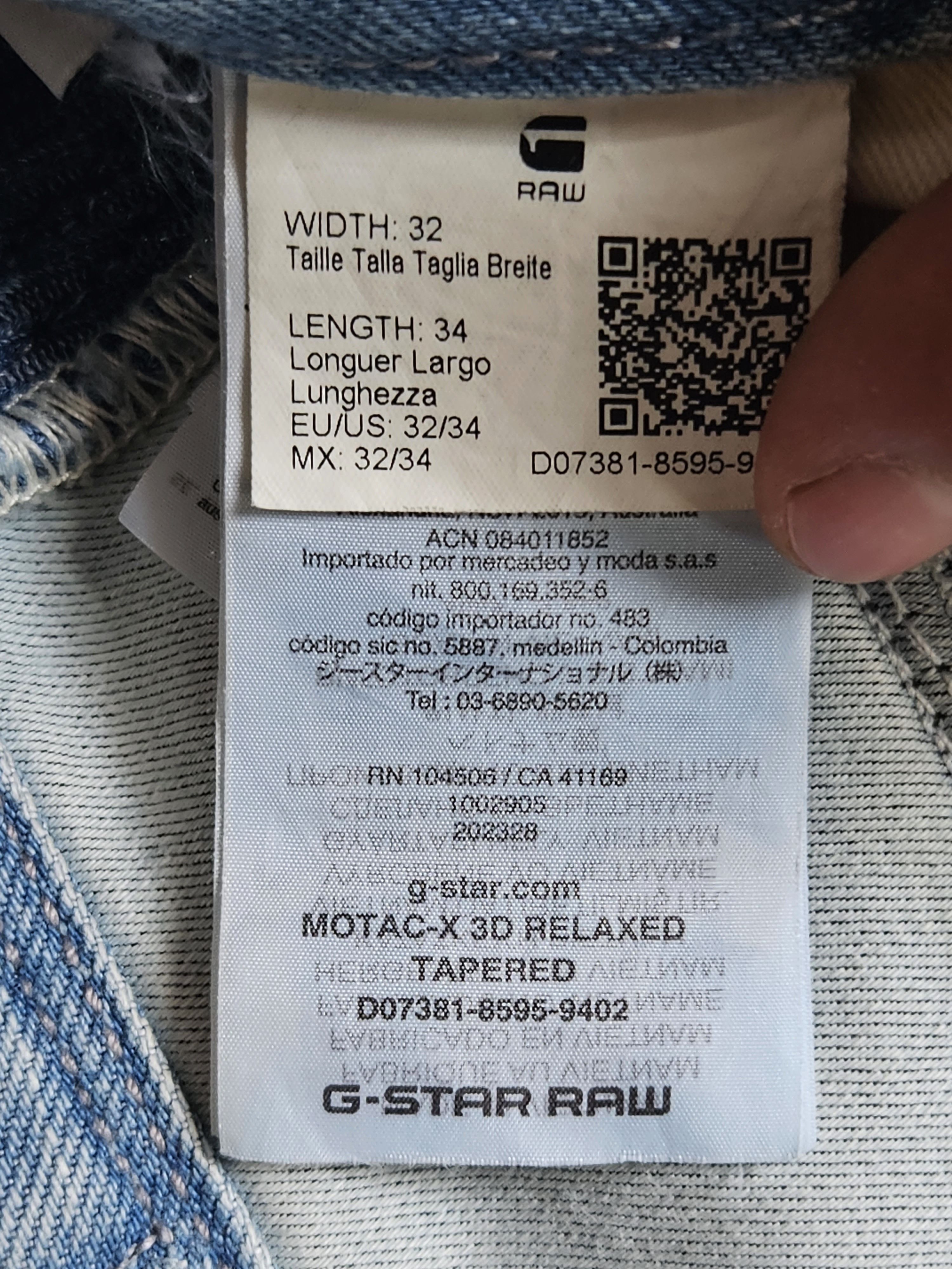 G-Star 🔥RARE🔥G-Star Motac-X 3D relaxed tapered! W32 L34 Size US 32 / EU 48 - 4 Thumbnail