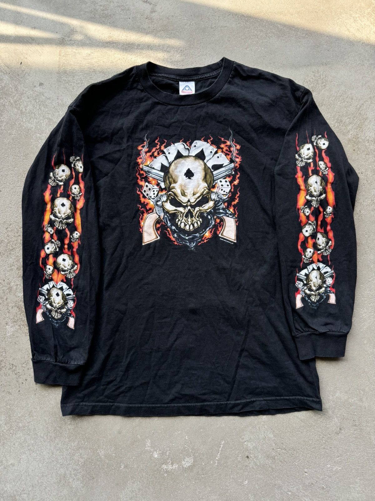 Harley Davidson Harley davidson skull flames longsleeve size Large