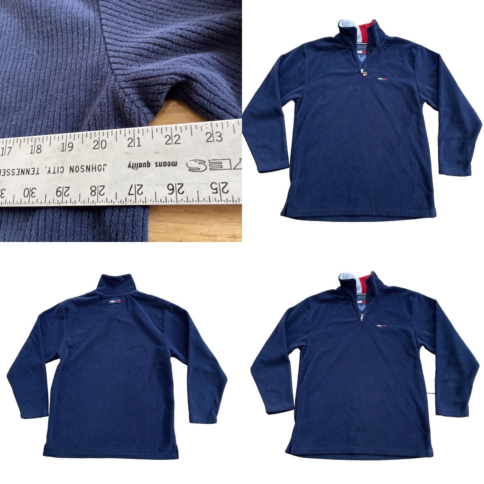 Vintage VINTAGE Tommy Jeans Fleece Sweater Men M Blue 90s Y2k 1/4 Zip Pendant Turtleneck Size US M / EU 48-50 / 2 - 9 Thumbnail