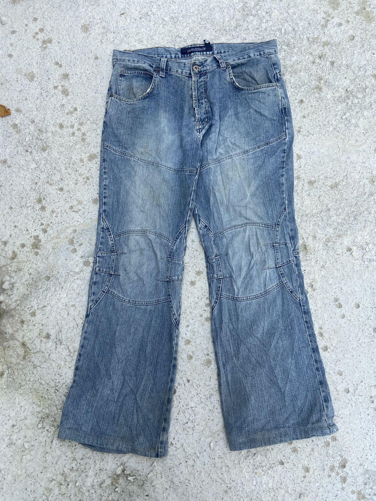 Hysteric Glamour × Japanese Brand × Vintage Flare Baggy Fishbone Denim Size US 37 - 16 Thumbnail