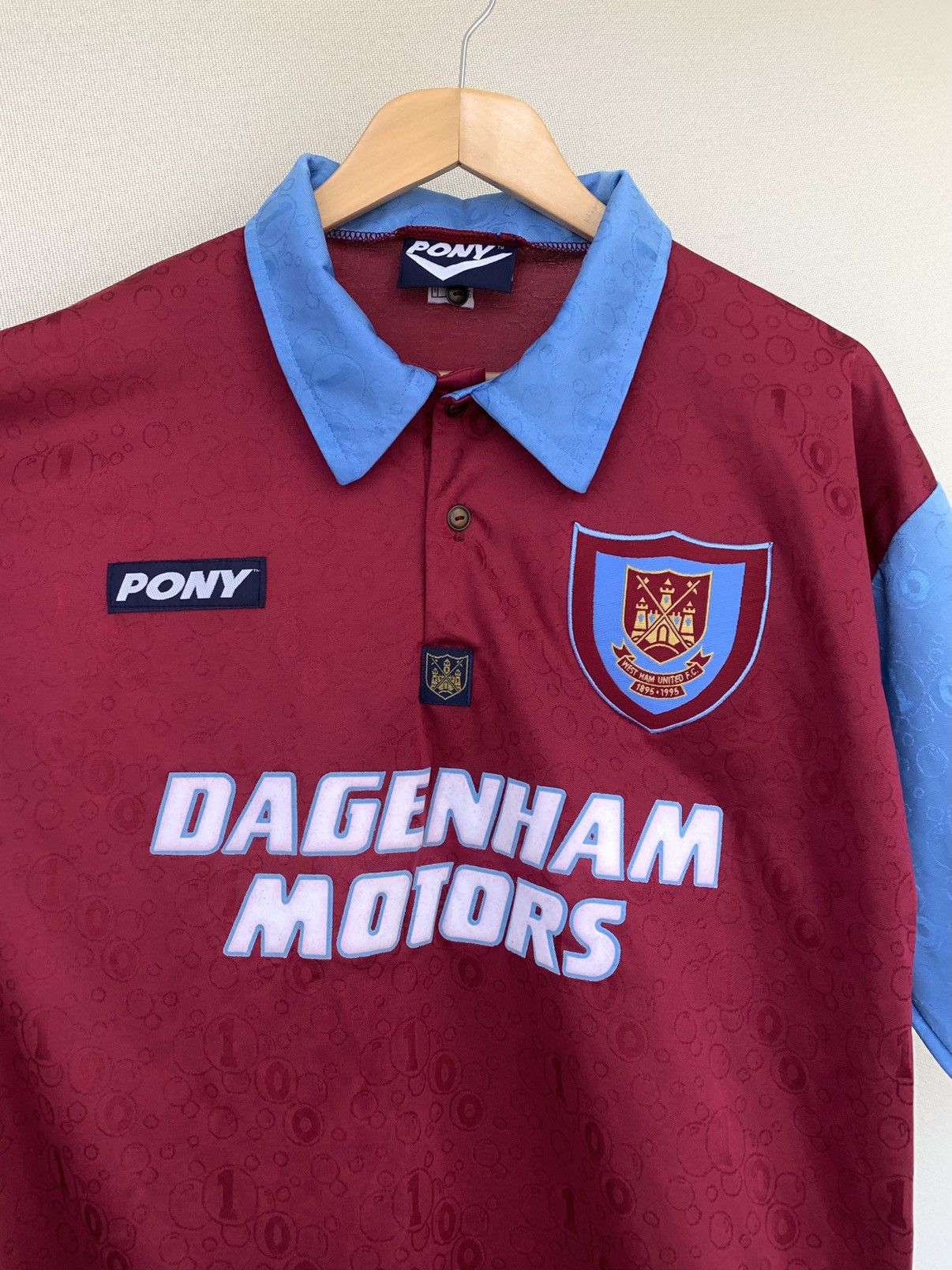 PONY Pony West Ham United FC Vintage 1995-1997 Home Shirt Size M Size US M / EU 48-50 / 2 - 10 Thumbnail