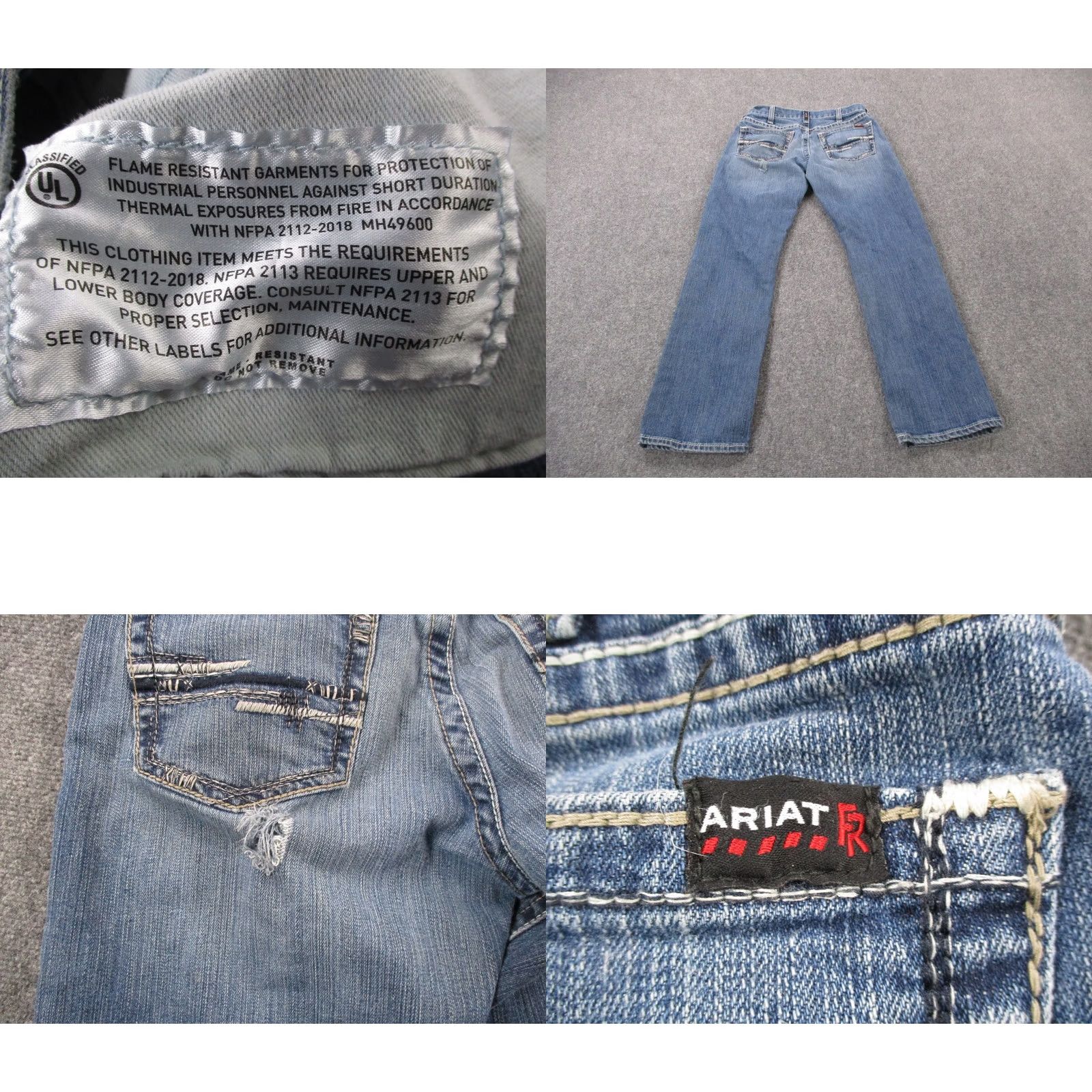 Ariat Ariat Jeans Mens 32 X 34 Blue Denim M7 Slim Straight Flame-Resistant Work Jeans Size US 30 / EU 46 - 9 Thumbnail