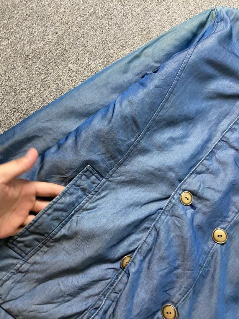 Japanese Brand ENNIME Brand Chambray Style Denim Coat (193) Size US S / EU 44-46 / 1 - 5 Thumbnail