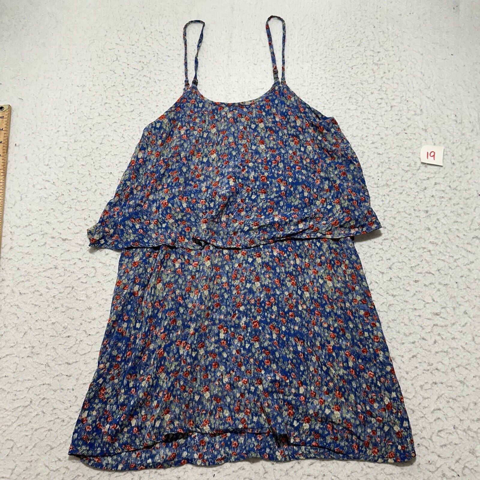 Other Aerie XS Blue Floral Spaghetti Strap Tiered Mini Sun Dress Size XS / US 0-2 / IT 36-38 - 7 Thumbnail
