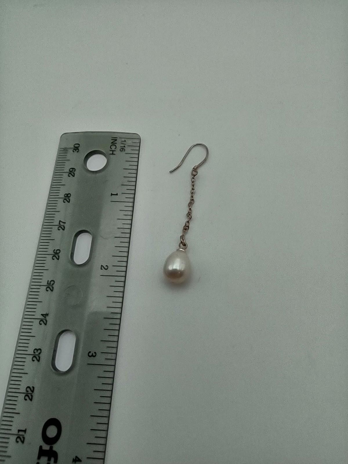 The Unbranded Brand 925 Sterling Silver Freshwater Pearl Drop Dangle Earrings Size ONE SIZE - 3 Thumbnail