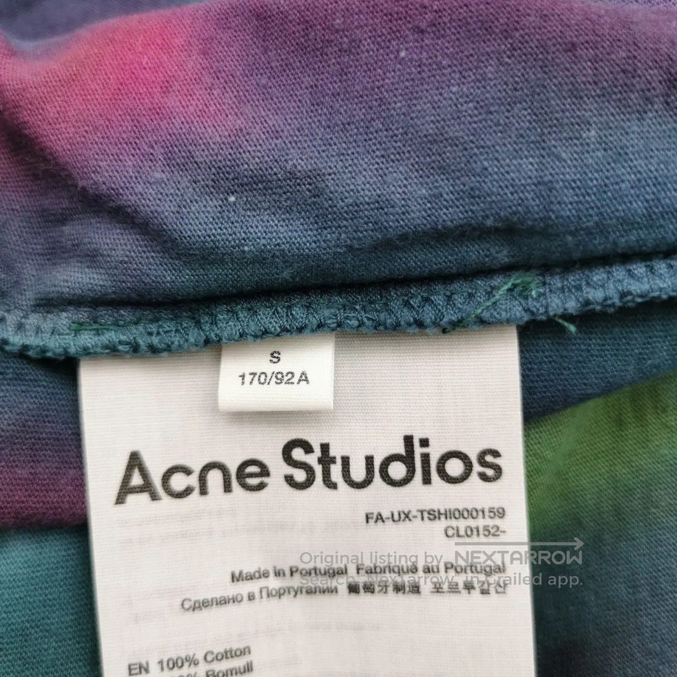 Acne Studios S Cotton Tie-Dye Crew Neck T-Shirt.