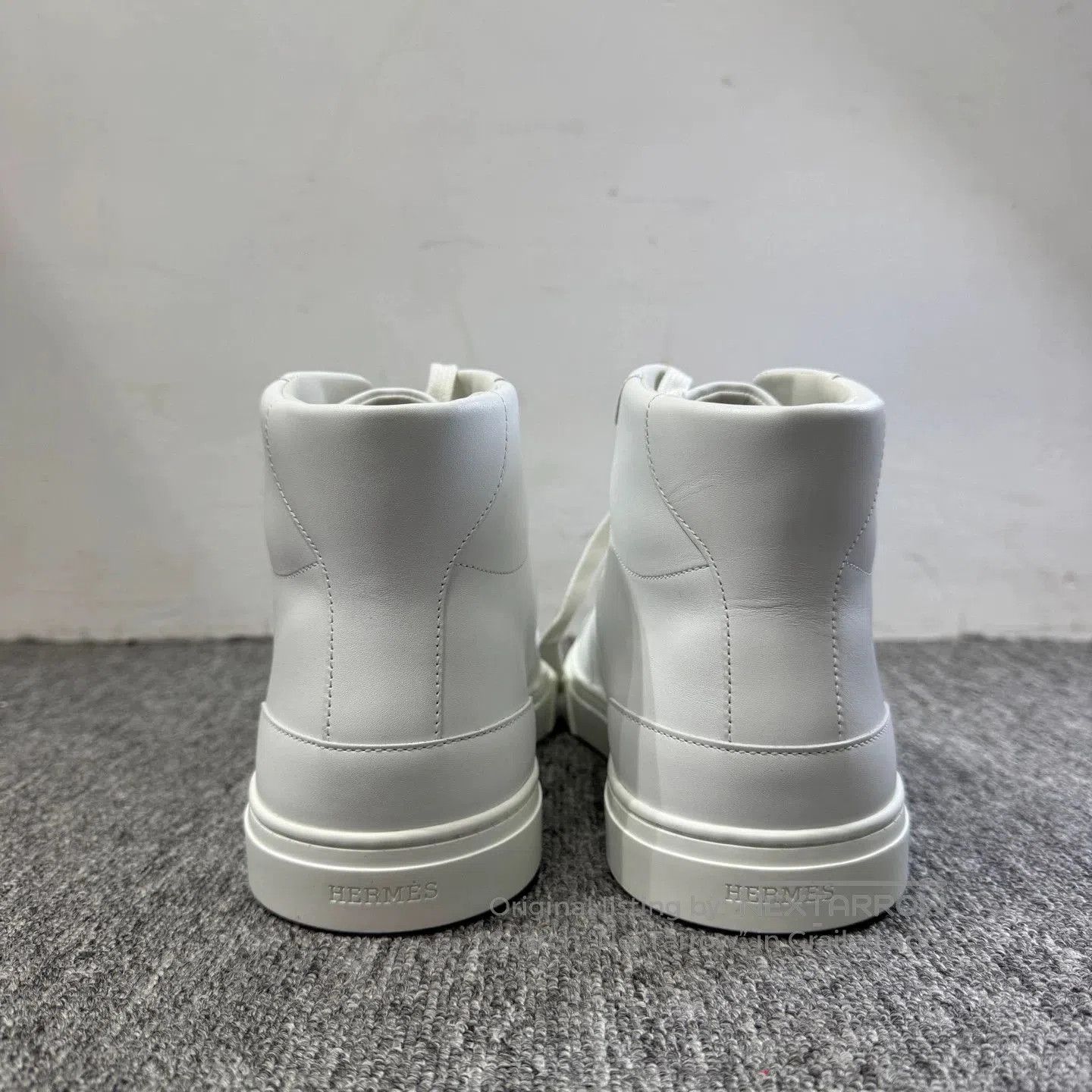 Hermes White High-Top Sneakers. Size US 10 / EU 43 - 3 Thumbnail