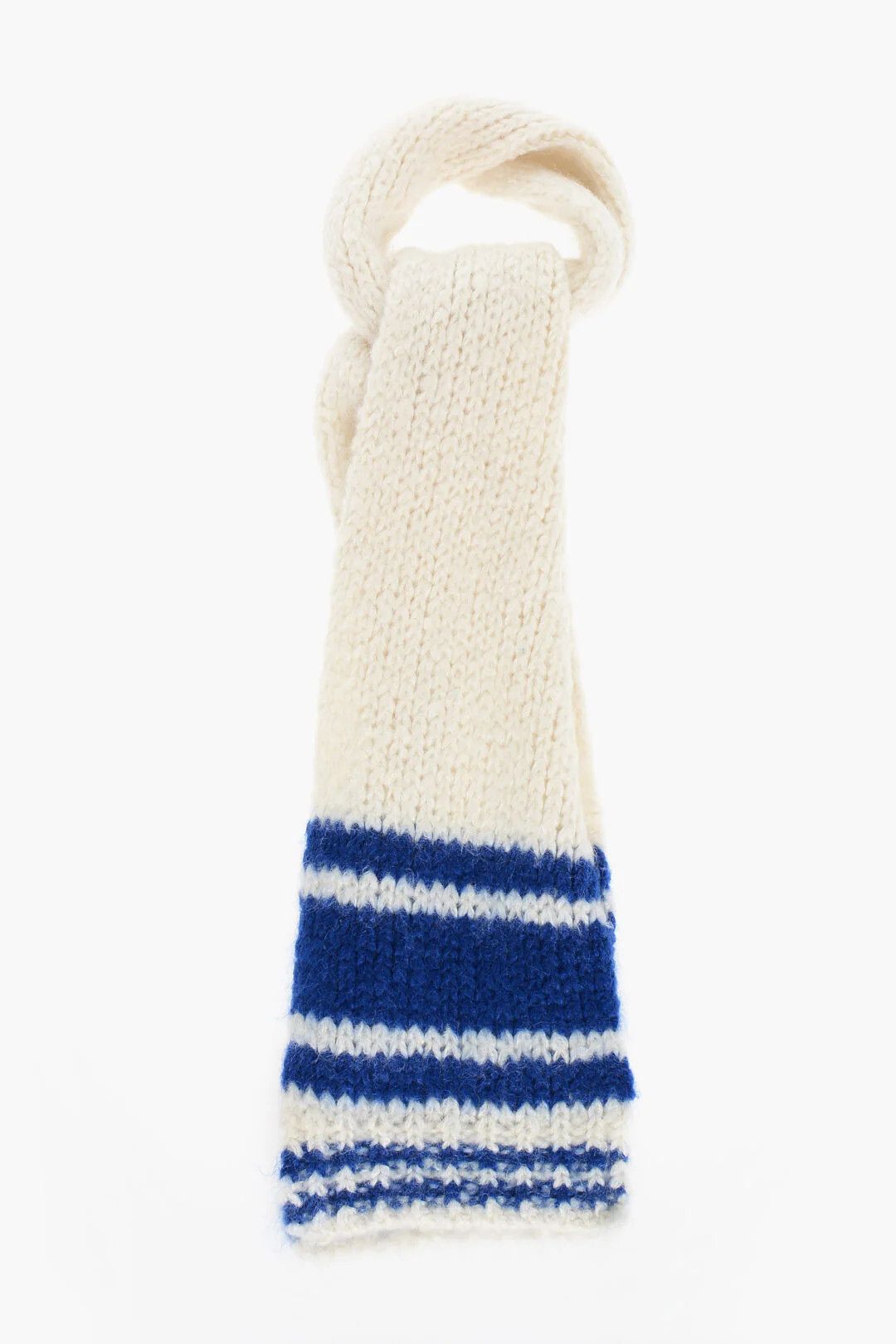 Celine og1mm0326 Size: OS / Solid Mohair-Blend Scarf White & Blue Size ONE SIZE - 1 Thumbnail