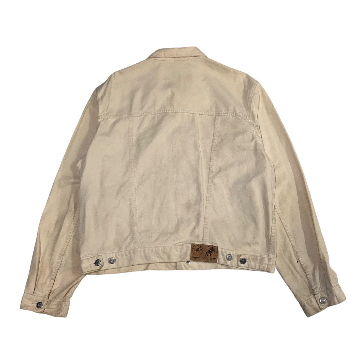 agnes b. 🔥VINTAGE CROPPED DENIM BIKER JACKET AGNES B. MADE IN FRANCE Size US M / EU 48-50 / 2 - 2 Thumbnail