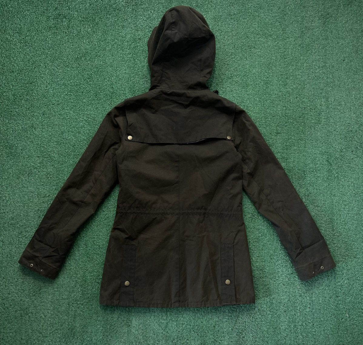 Barbour × Vintage Barbour Wax Parka Jacket Women Tartan Khaki Brown Size S / US 4 / IT 40 - 2 Thumbnail
