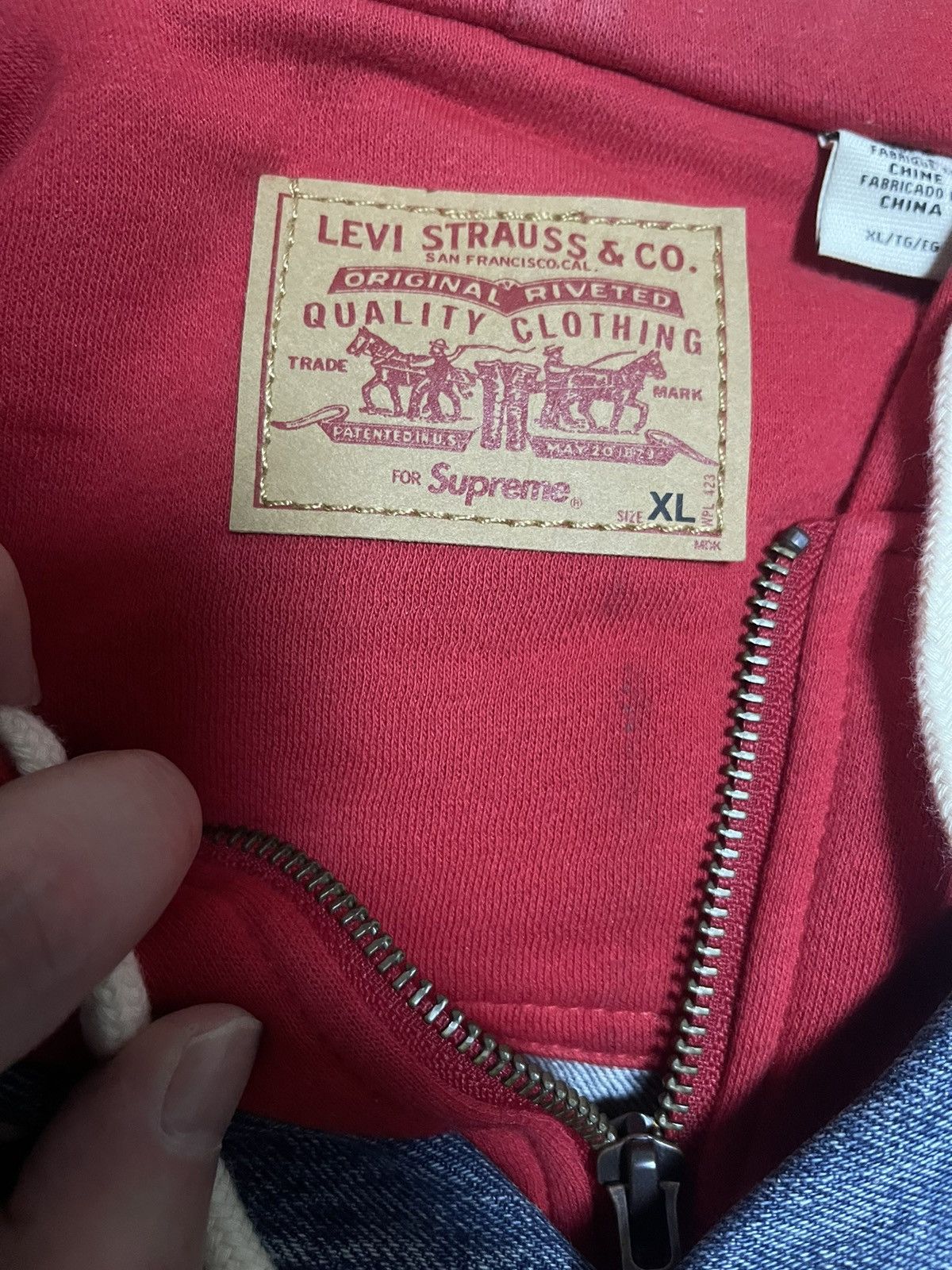 Levi's × Supreme Supreme Levi's fleece hooded Trucker Jacket blue Size US XL / EU 56 / 4 - 4 Thumbnail