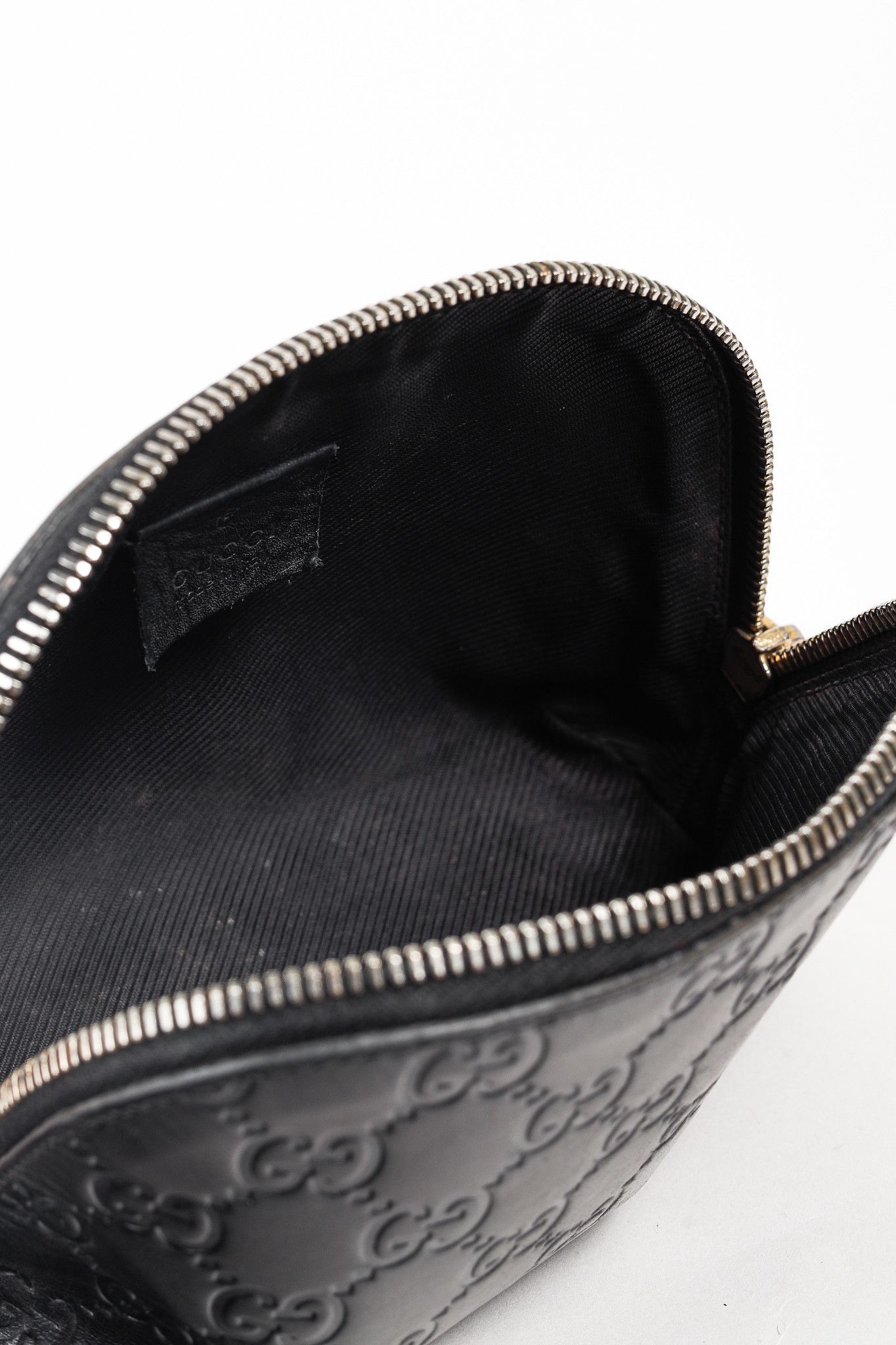 Gucci Gucci Guccisimma GG Black Leather Cosmetic Case Size ONE SIZE - 8 Thumbnail