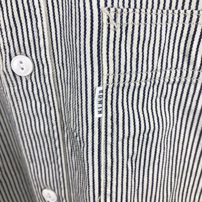 Edwin × Japanese Brand (SY0227) VTG EDWIN HICKORY STRIPE WORKWEAR SHIRT Size US XL / EU 56 / 4 - 3 Thumbnail
