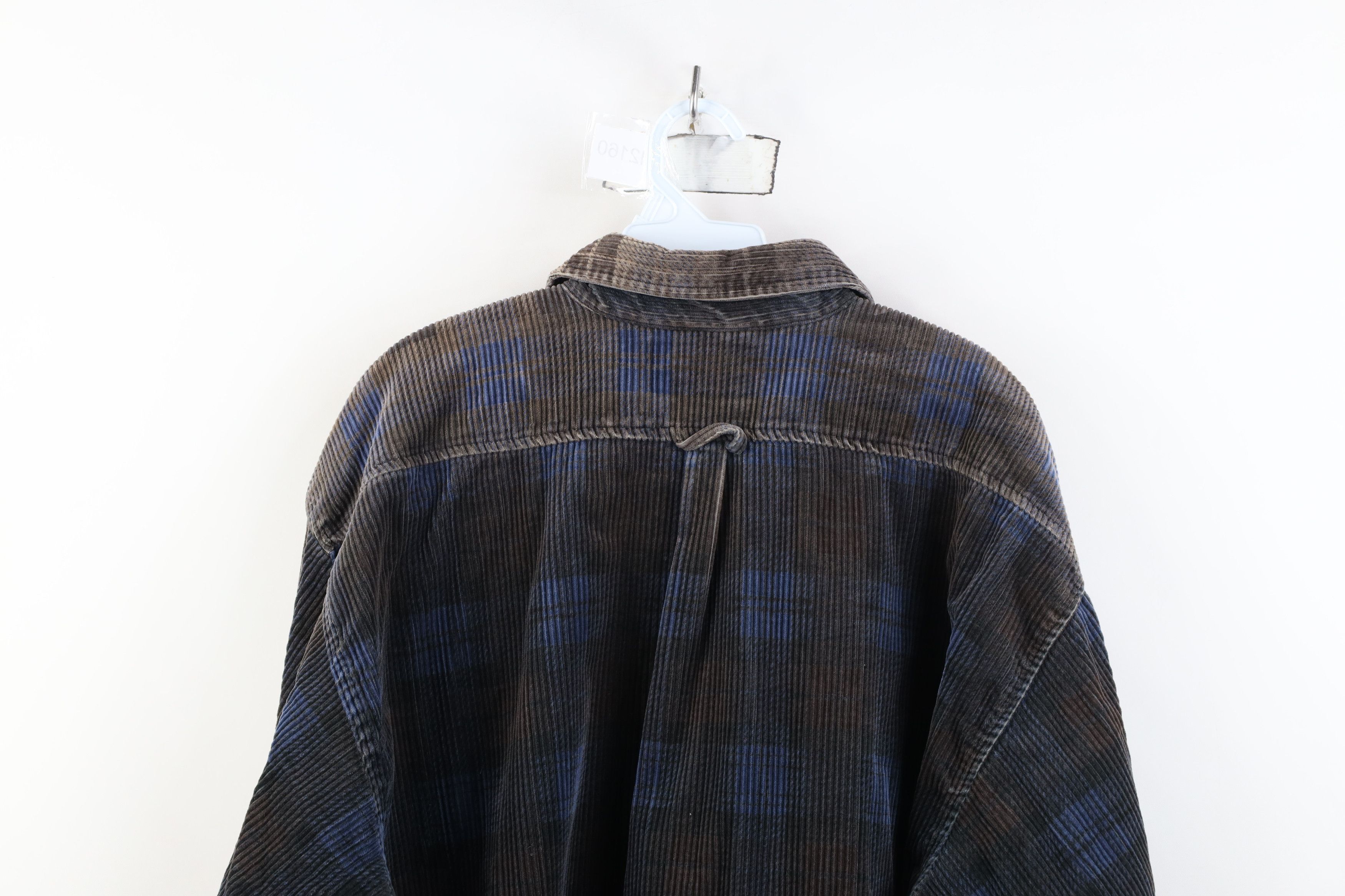 Vintage Vintage 90s Streetwear Heavy Corduroy Button Shirt Plaid Size US L / EU 52-54 / 3 - 14 Thumbnail