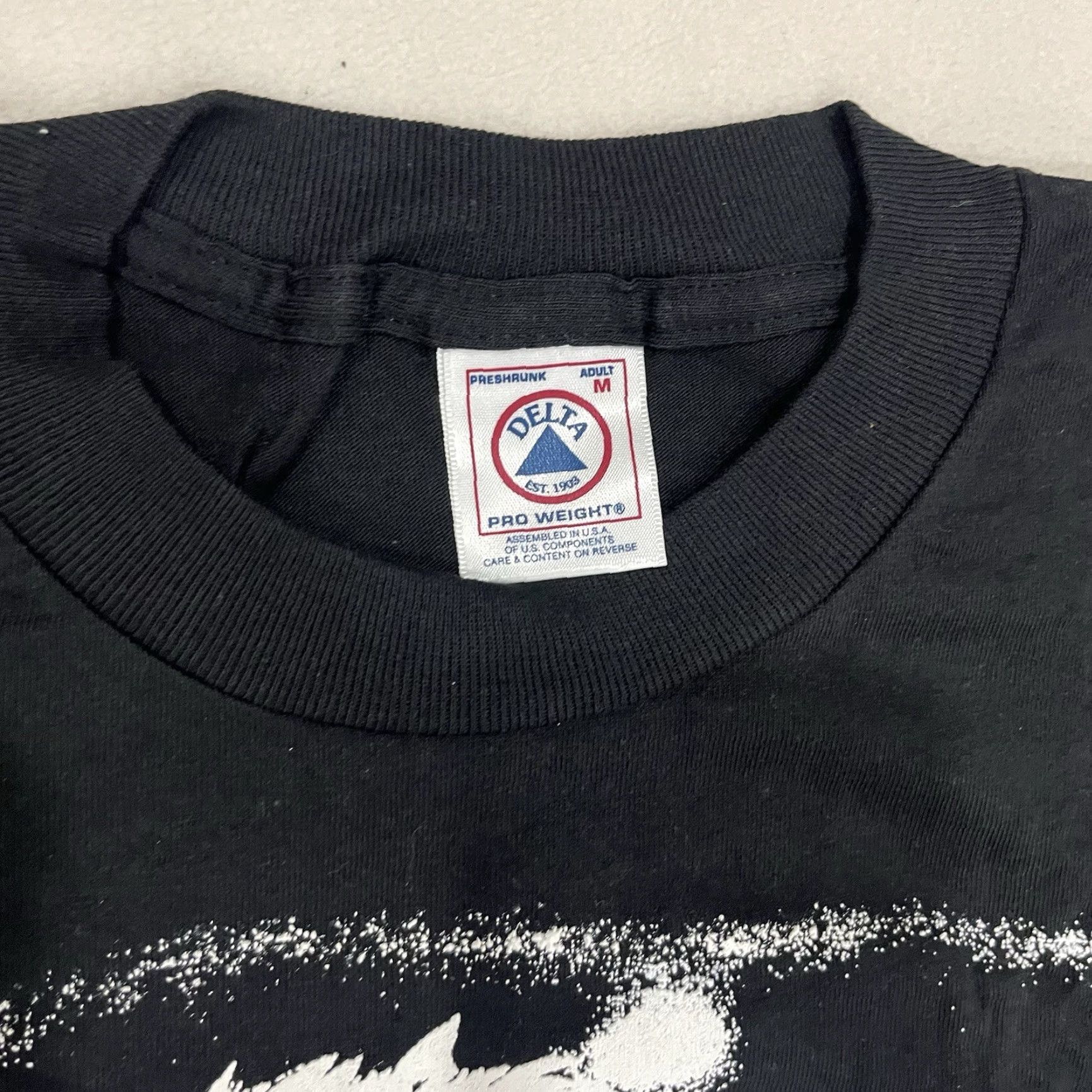 Delta VINTAGE Delta T-Shirt Graphic Tee Men M Black 100% Cotton Short Sleeve Made In USA Birds Classic Shirt Size US M / EU 48-50 / 2 - 3 Thumbnail