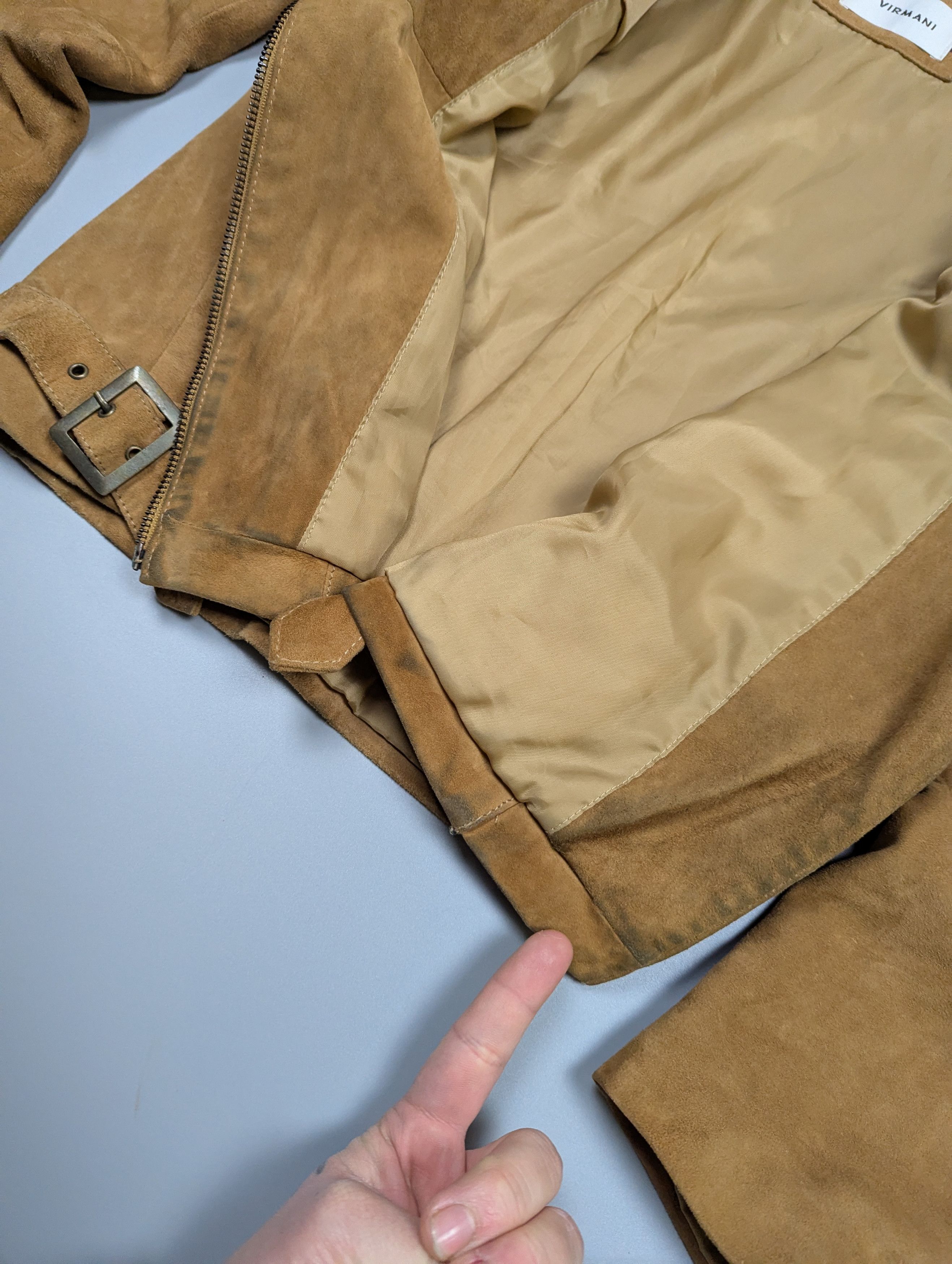 Vintage VIRMANI Women's Vintage Leather Brown Biker Cowboy Jacket Size M / US 6-8 / IT 42-44 - 9 Thumbnail