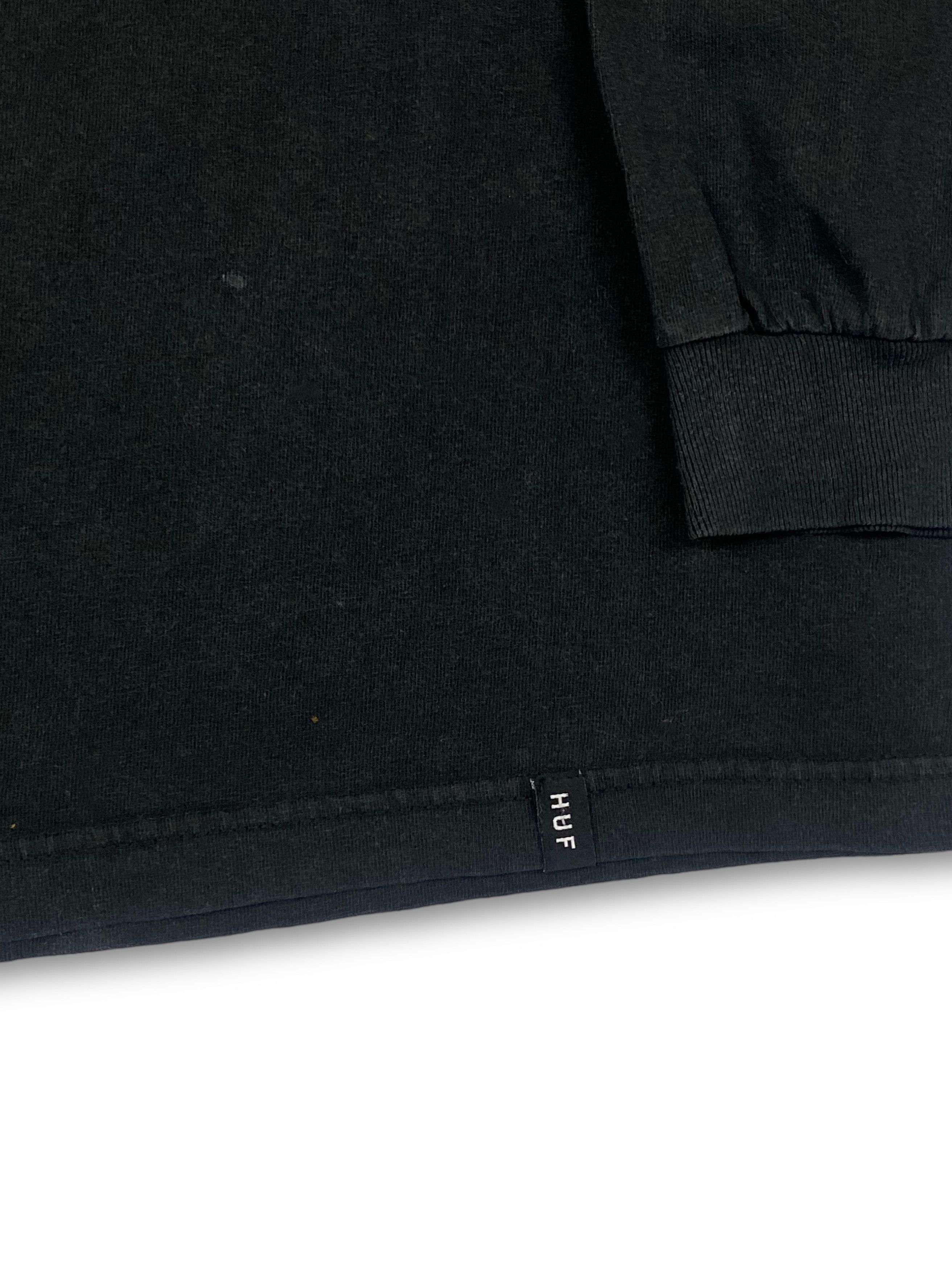 Huf Vintage HUF Distressed Black Faded Big Logo Longsleeve M546 Size US M / EU 48-50 / 2 - 5 Thumbnail