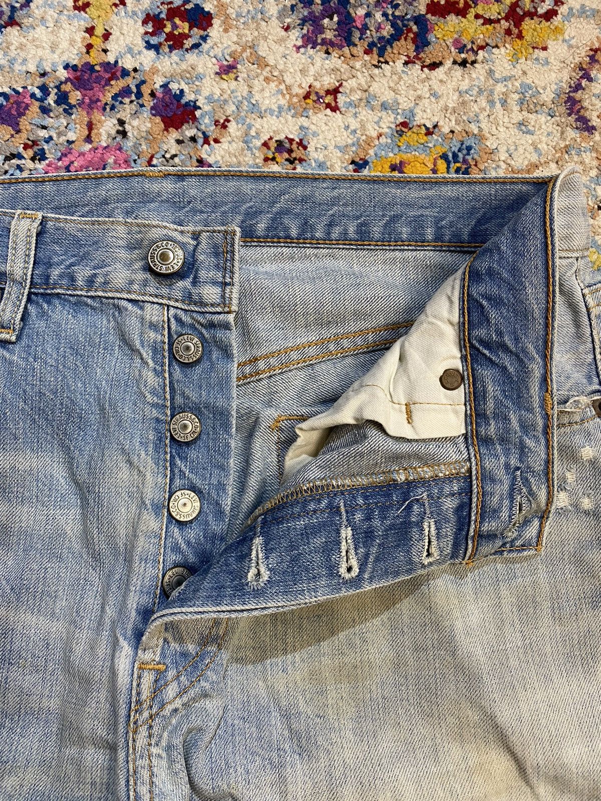Levi's × Vintage Distressed Washed Blue Rindem Japan 501 Levis 30x32 Size US 32 / EU 48 - 14 Thumbnail