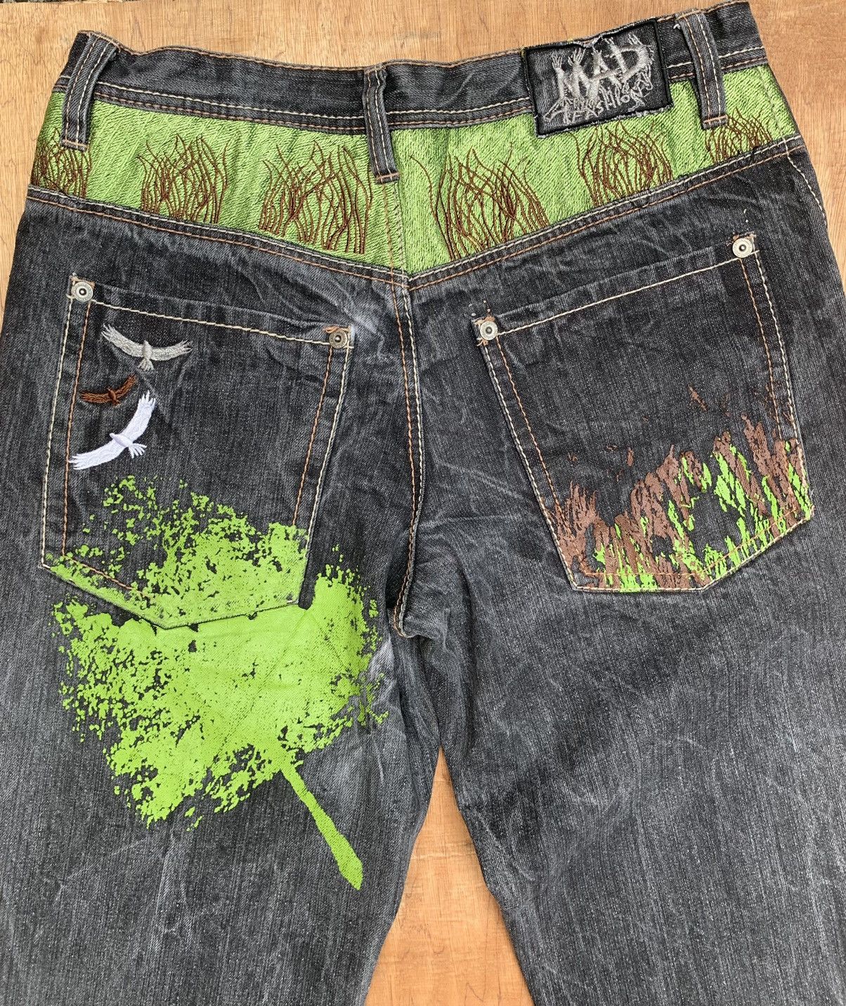 Art Comes First Mad Fashion Embroidered and Paint Print Denim Pants Size US 32 / EU 48 - 14 Thumbnail