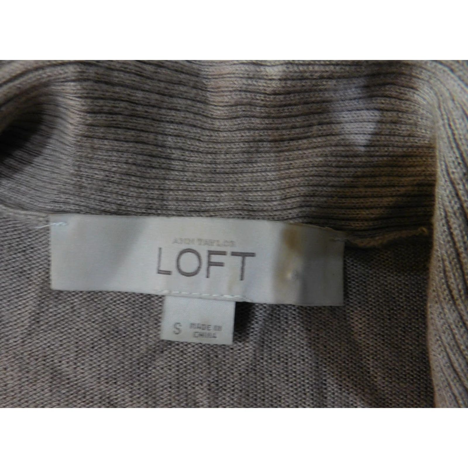 Loft Ann Taylor LOFT Cardigan Sweater Womens Small Taupe Open Front Draped Shawl Size S / US 4 / IT 40 - 6 Thumbnail