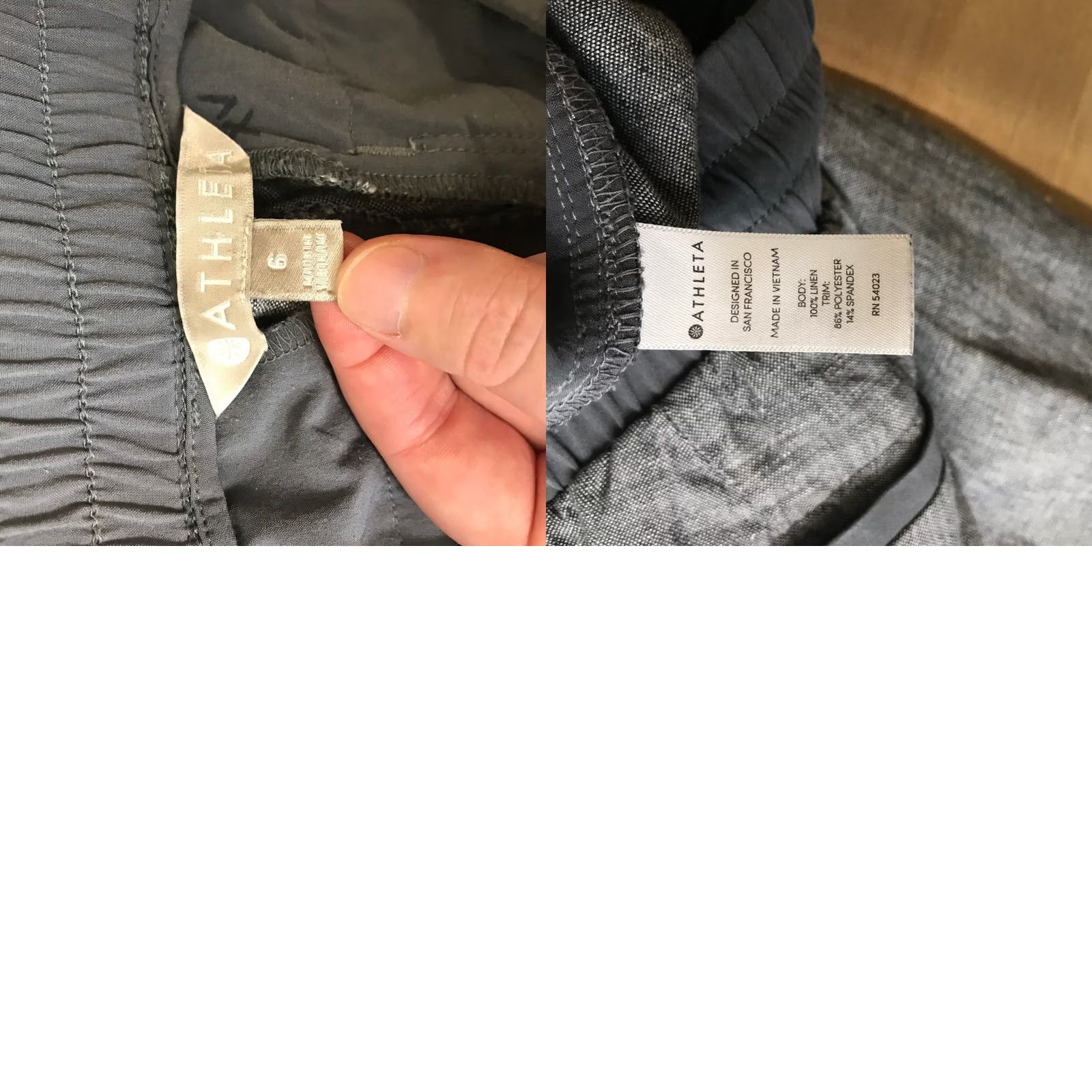 Athleta Athleta Jogger Pants Womens Sz 6 Gray Linen Blend Drawstring Waist Travel Casual Tapered Leg Pockets Size 28" / US 6 / IT 42 - 8 Thumbnail