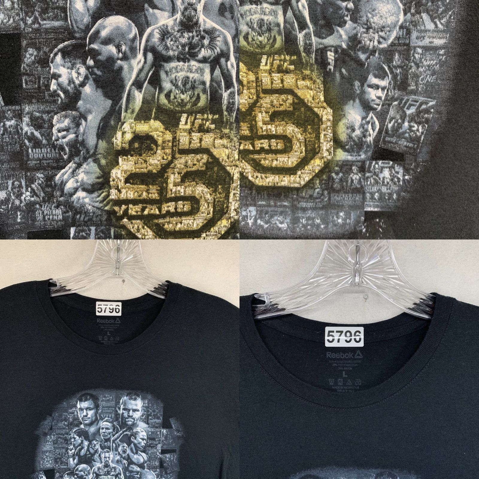 Reebok Men’s T Shirt UFC 25 Lots Of Fighters Graphic Reebok Size Medium Thin Black Size US M / EU 48-50 / 2 - 8 Thumbnail