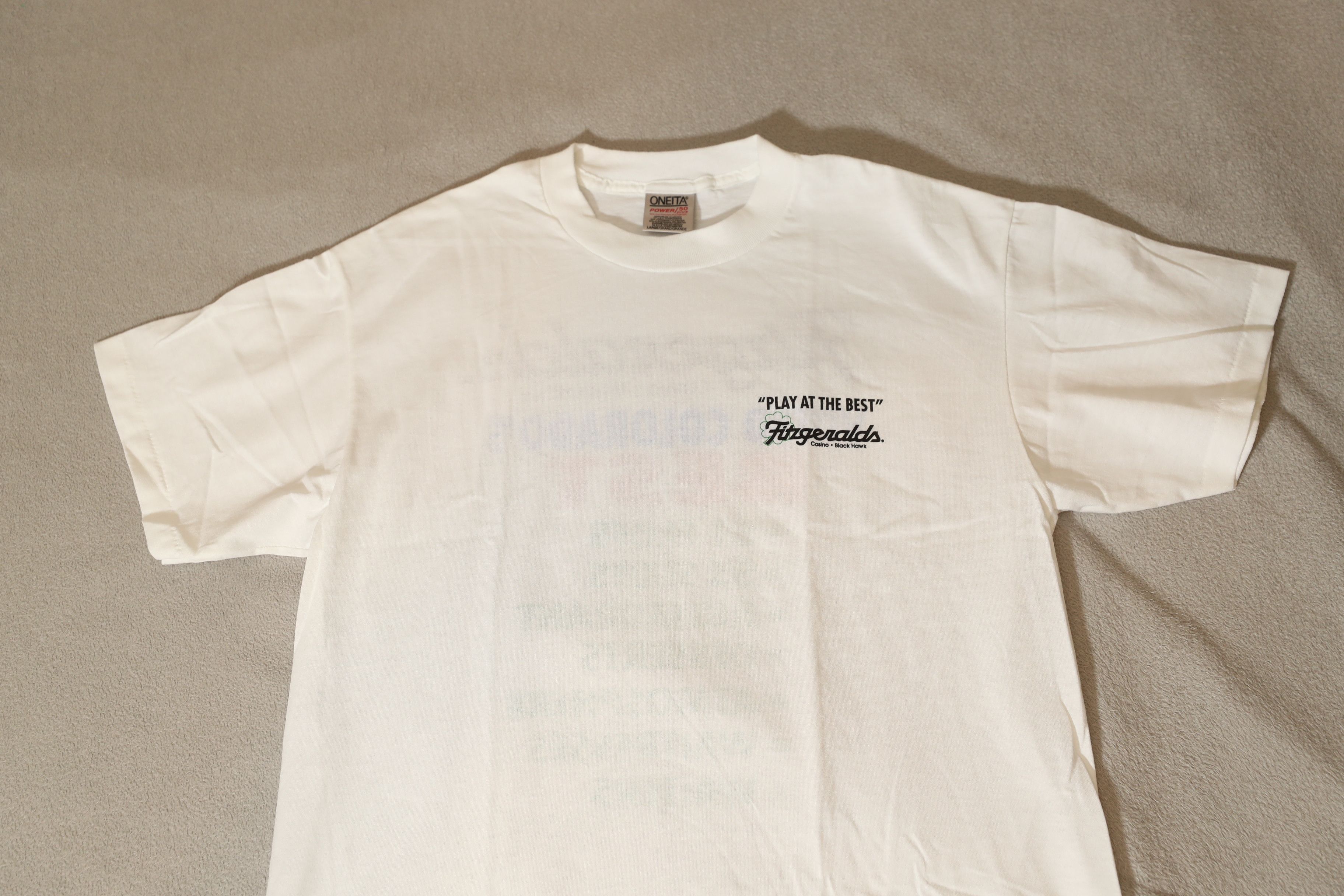 Vintage Fitzgeralds Casino "Play at the Best" Single Stitch Tee (L) Size US L / EU 52-54 / 3 - 3 Thumbnail