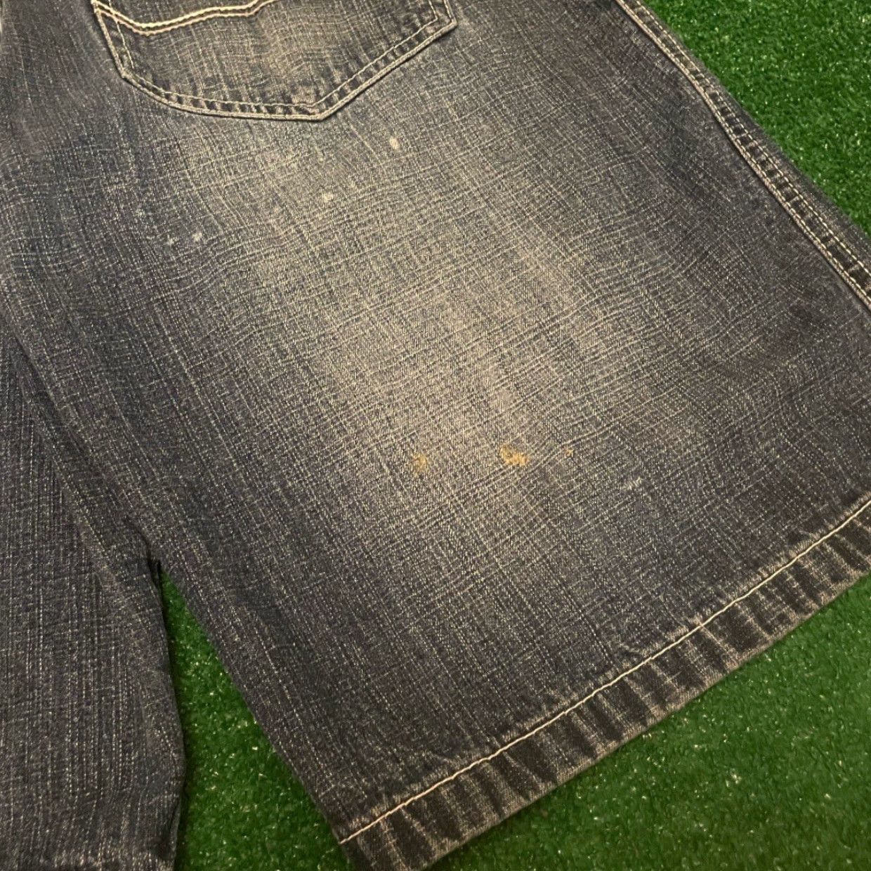 Southpole VINTAGE Southpole Baggy Skater Grunge Jeans Shorts Mens 38 Distressed Dark Blue JNCO Jorts 90s Y2K Style Mens Size US 38 / EU 54 - 3 Thumbnail