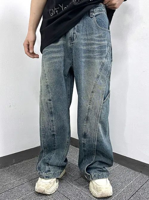 VIBE Vintage distressed street patchwork cargo jeans Size US 32 / EU 48 - 5 Thumbnail