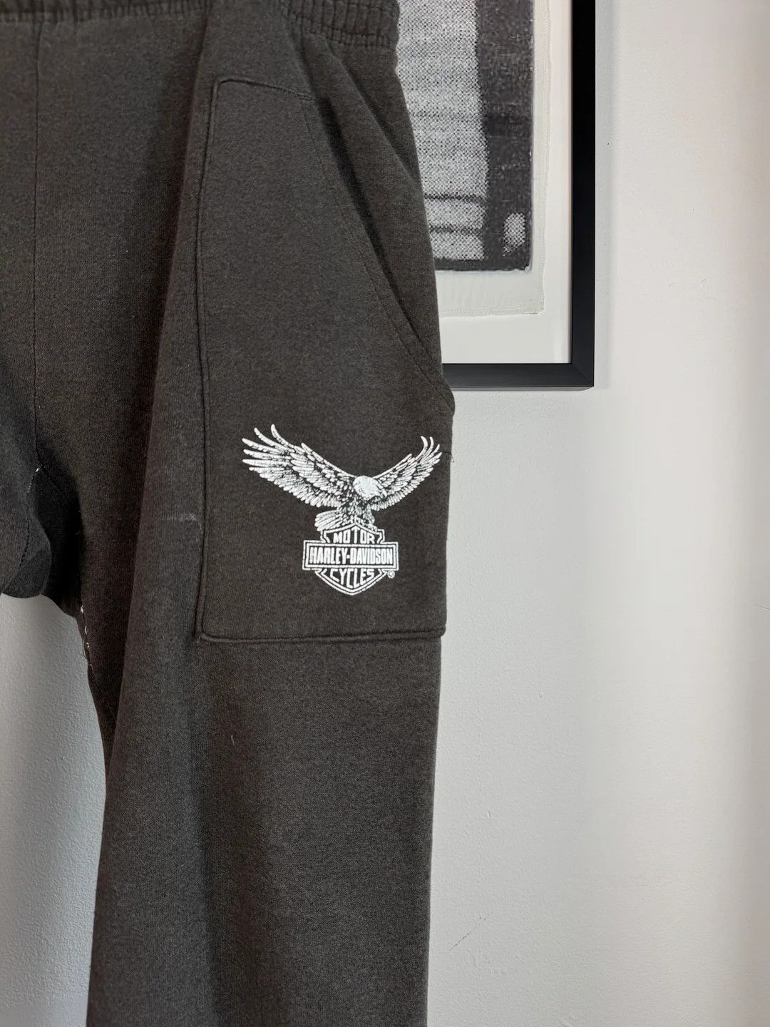 Vintage 🚭 INSANELY RARE 🚭 80s HARLEY DAVIDSON EAGLE SWEATPANTS Size US 36 / EU 52 - 2 Thumbnail