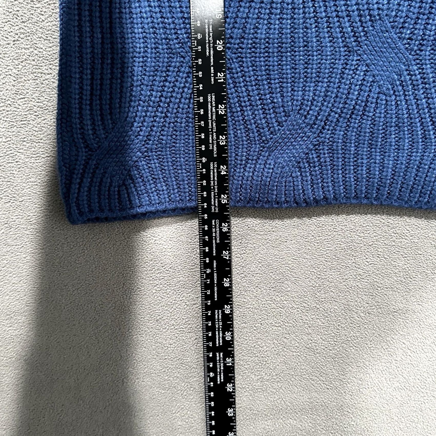 Vintage Sonoma Sweater Womens 1X Plus Blue Diamond Pattern Knit Mock Neck Acrylic Blend Size XL / US 12-14 / IT 48-50 - 8 Thumbnail