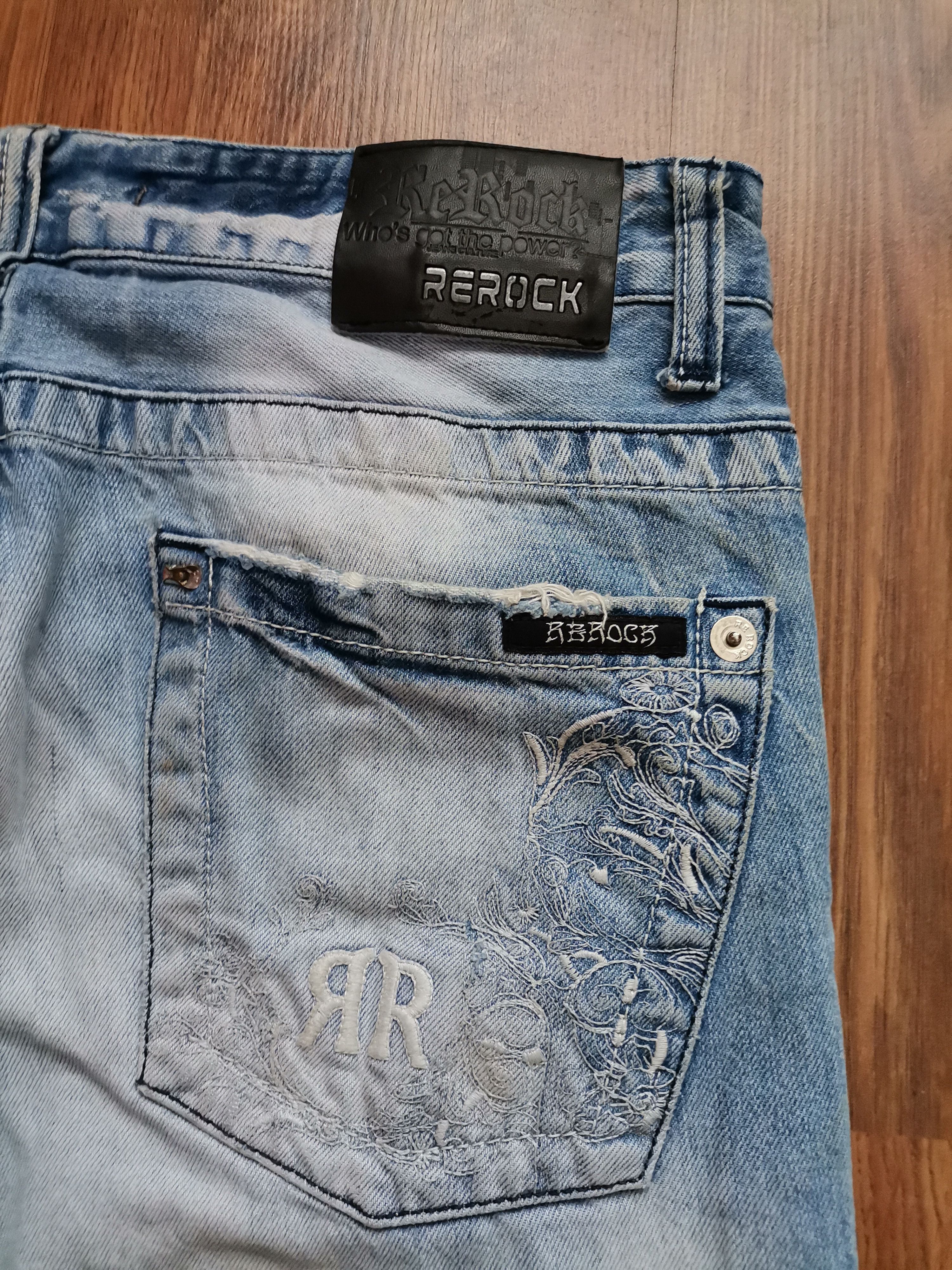 Vintage Vintage Rerock Distressed Patchwork Jeans Size US 32 / EU 48 - 6 Thumbnail