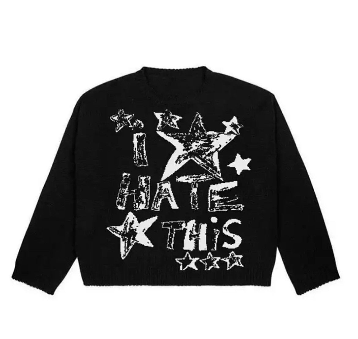 Harajuku Printed Knitted Round Neck Sweater