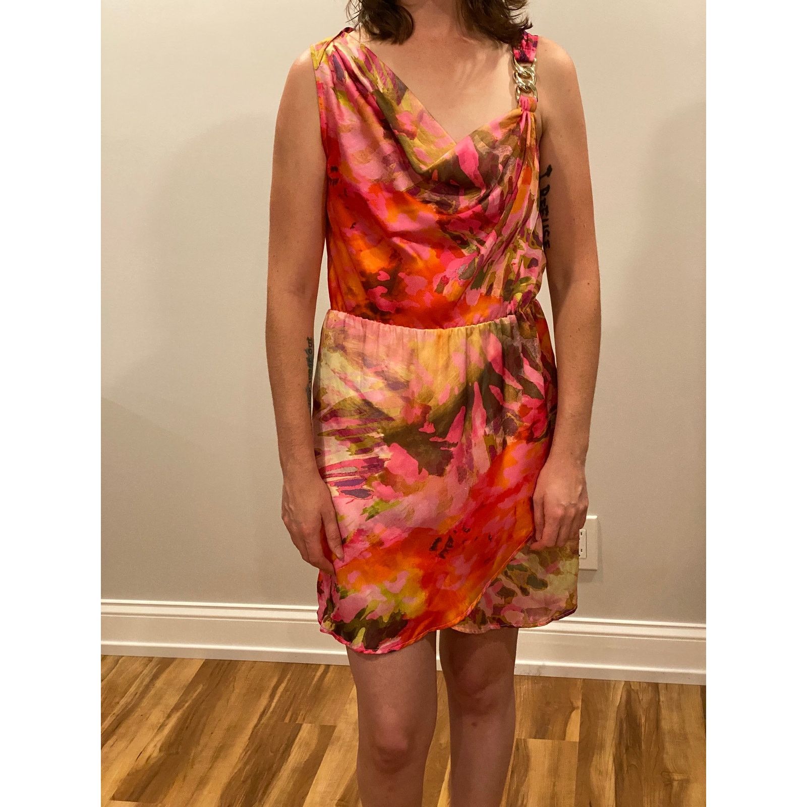 Jennifer Lopez Jennifer Lopez Bold Colorful Watercolor Dress size small Size S / US 4 / IT 40 - 1 Thumbnail