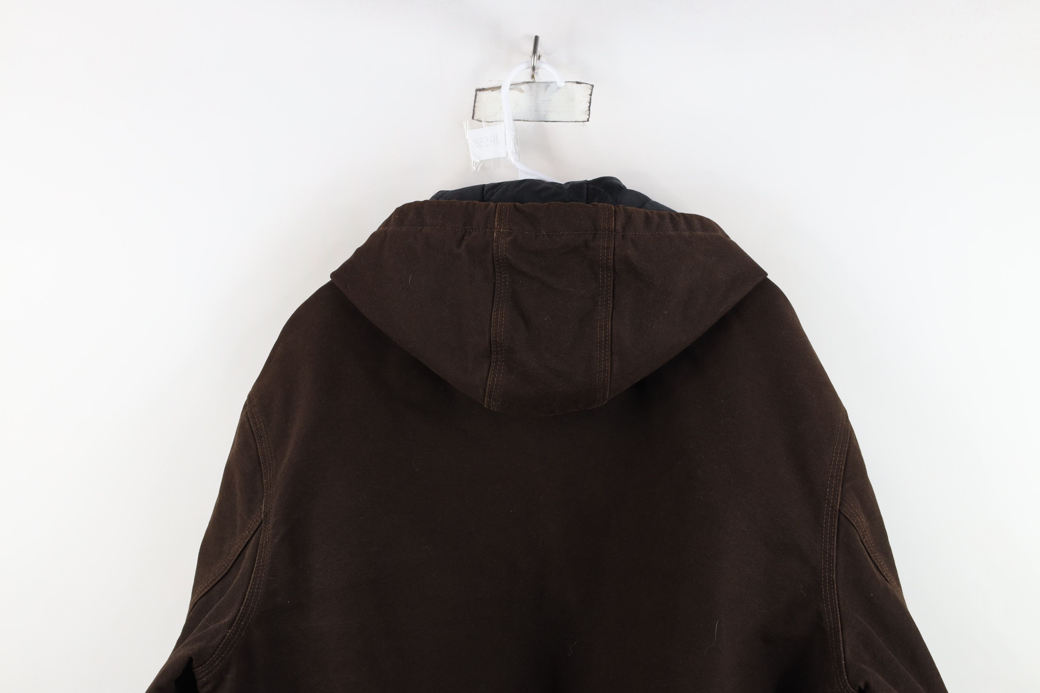 Carhartt Vintage Y2K Carhartt Quilted Canvas Hooded Jacket Dark Brown Size US XL / EU 56 / 4 - 13 Thumbnail
