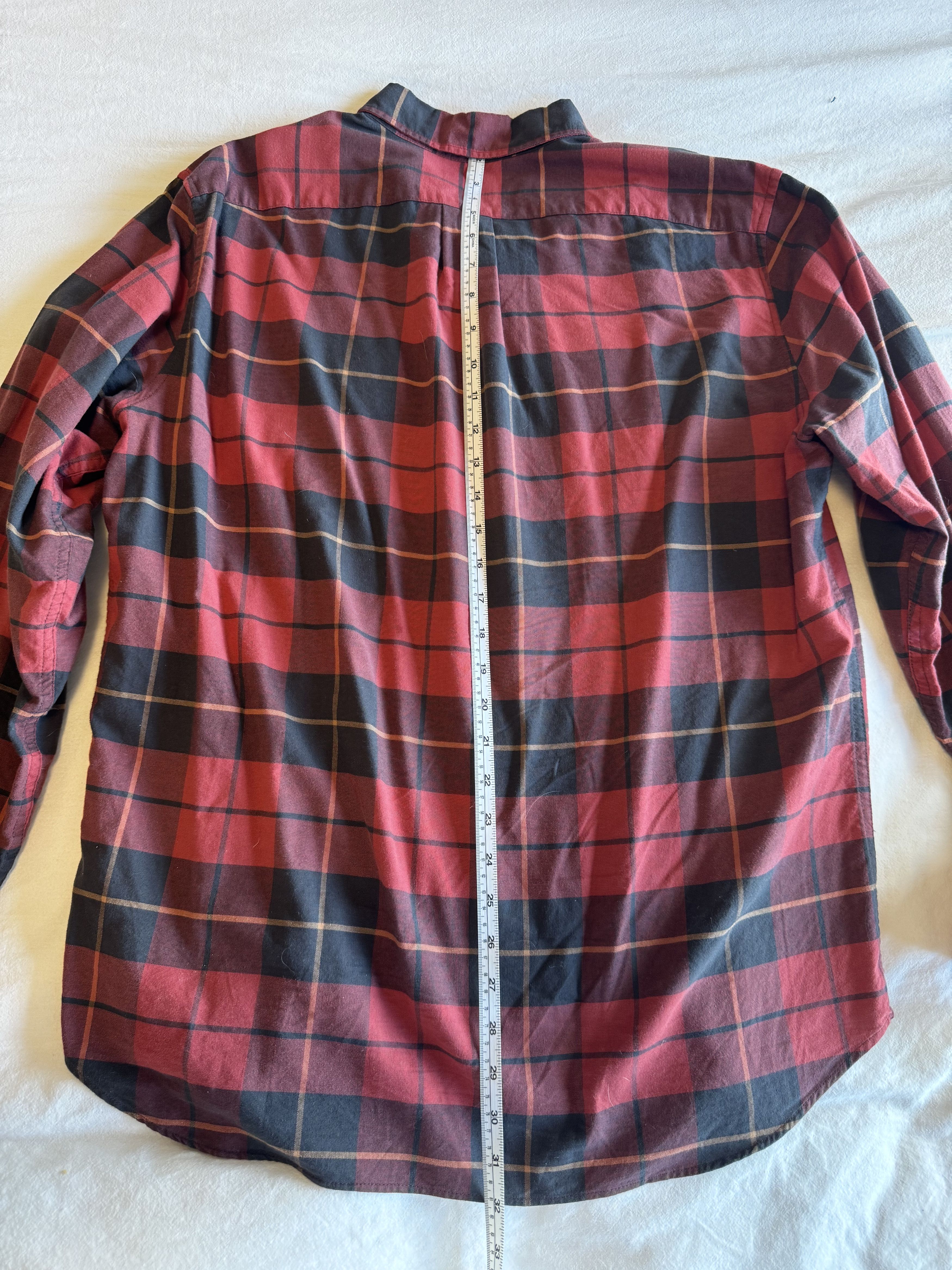J.Crew J.Crew Broken-In Oxford Slim Organic Cotton Plaid Red Black Size US L / EU 52-54 / 3 - 9 Thumbnail