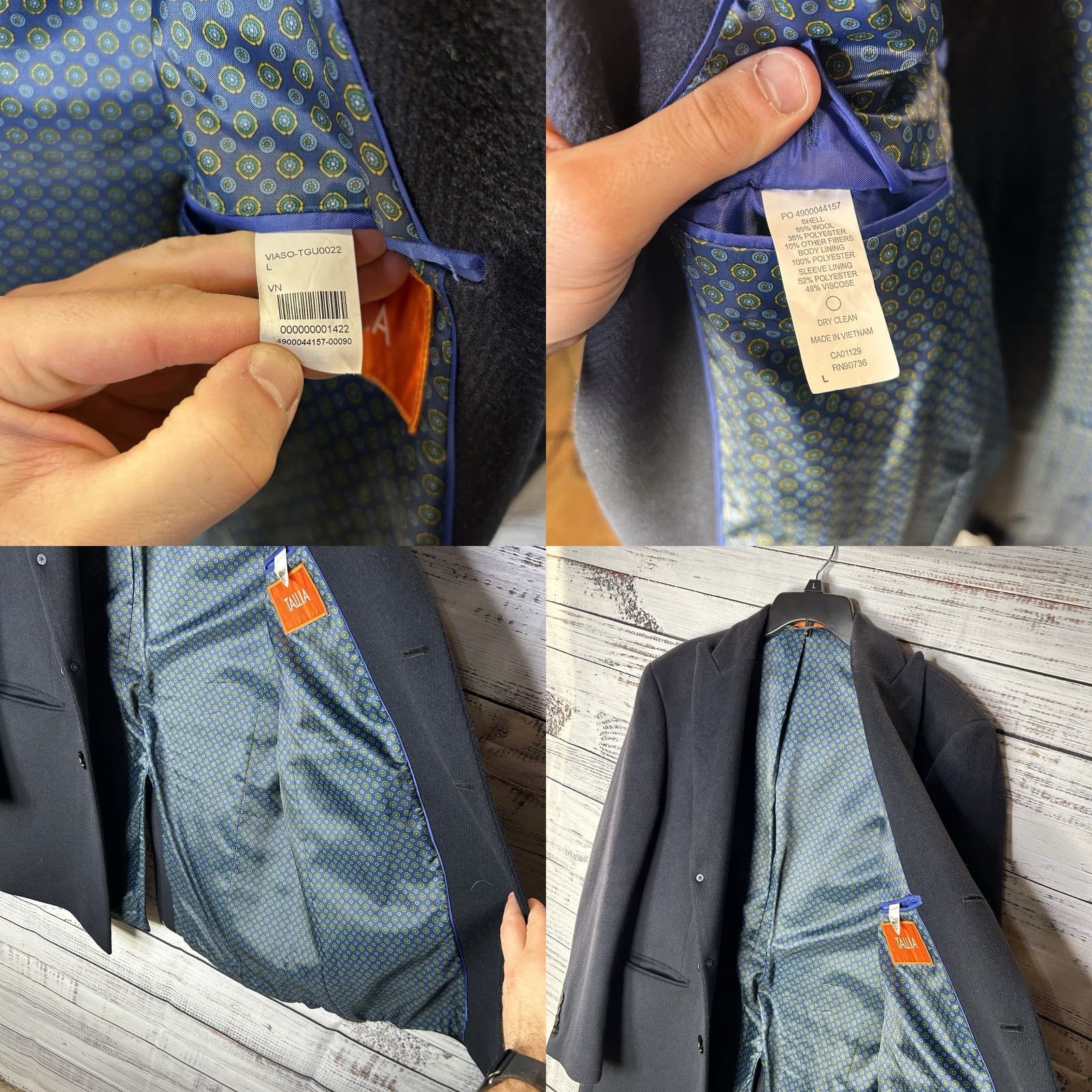 Tallia Tallia Navy Blue Wool Blend Herringbone Overcoat Long Coat Men L Tallia Navy Blue Wool Blend Herringbone Overcoat Long Coat Men L Size US L / EU 52-54 / 3 - 8 Thumbnail