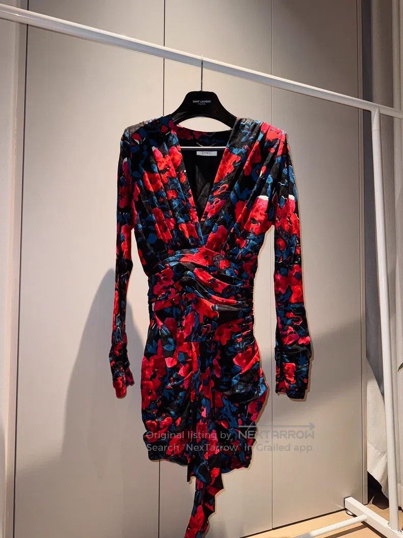 Saint Laurent Paris Floral Print Dress