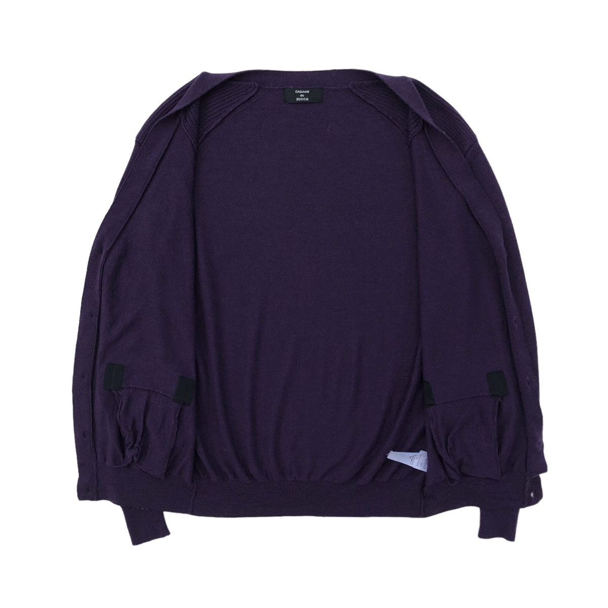 CABANE de ZUCCa CABANE de ZUCCA Dark Purple 100% Wool Cardigan Sweater Size M / US 6-8 / IT 42-44 - 3 Thumbnail