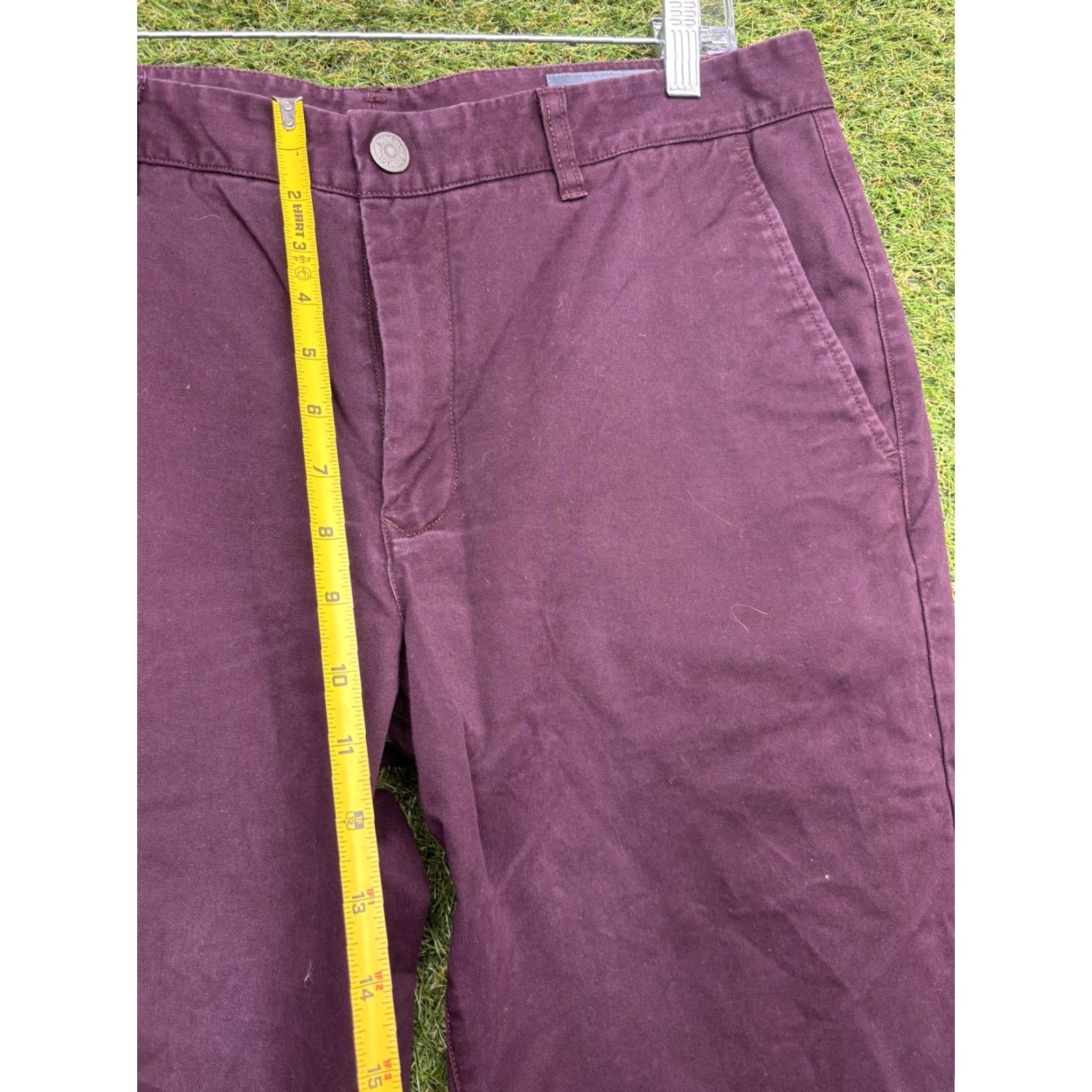 Bonobos Bonobos Chino Pants Mens Slim Purple 37x34 Flat Front Tapered Leg Casual Pockets Zip Button Front Front Type Size US 35 - 4 Thumbnail
